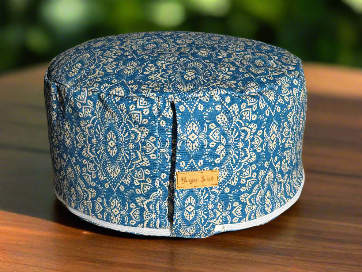 RONDO Meditation Cushion | Mandala | Indigo Blue - Yoga Soul
