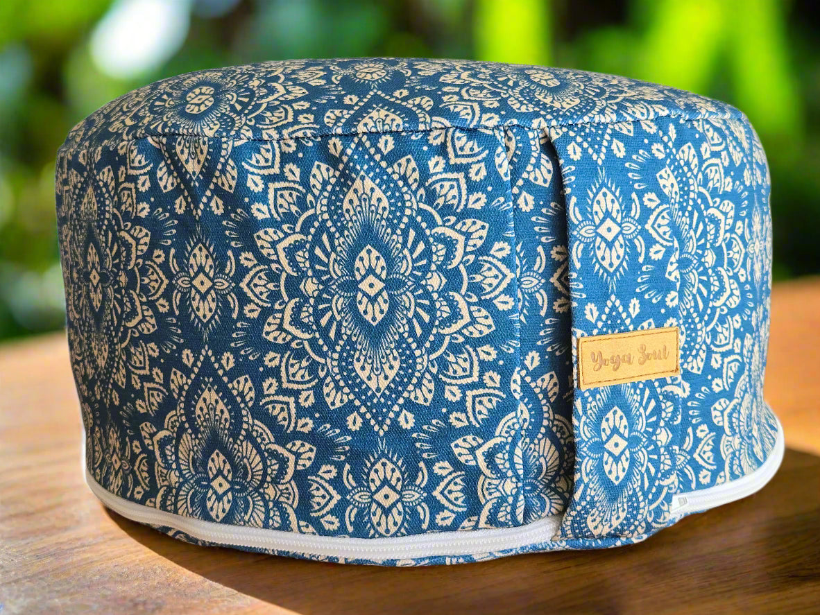 RONDO Meditation Cushion | Mandala | Indigo Blue - Yoga Soul