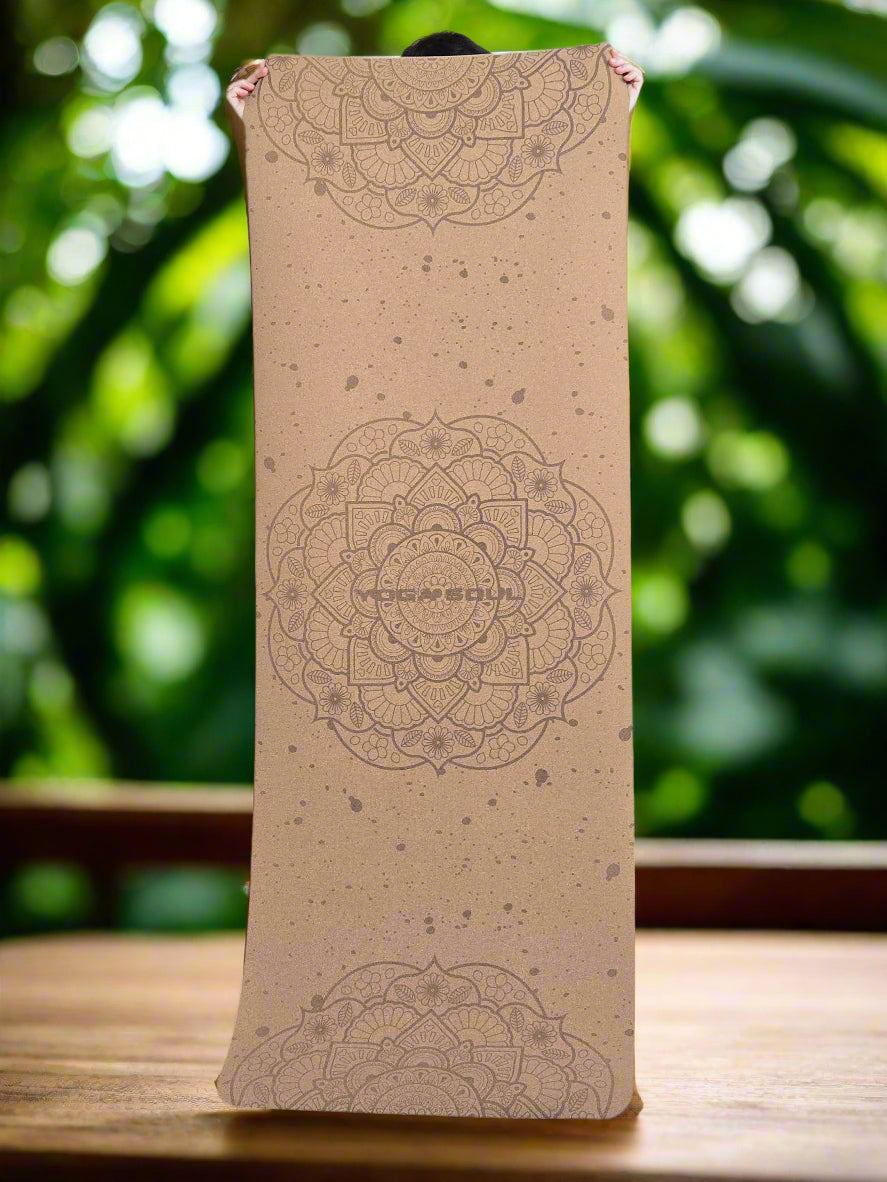 Cork Yoga Mat | Mandala + Strap - Yoga Soul