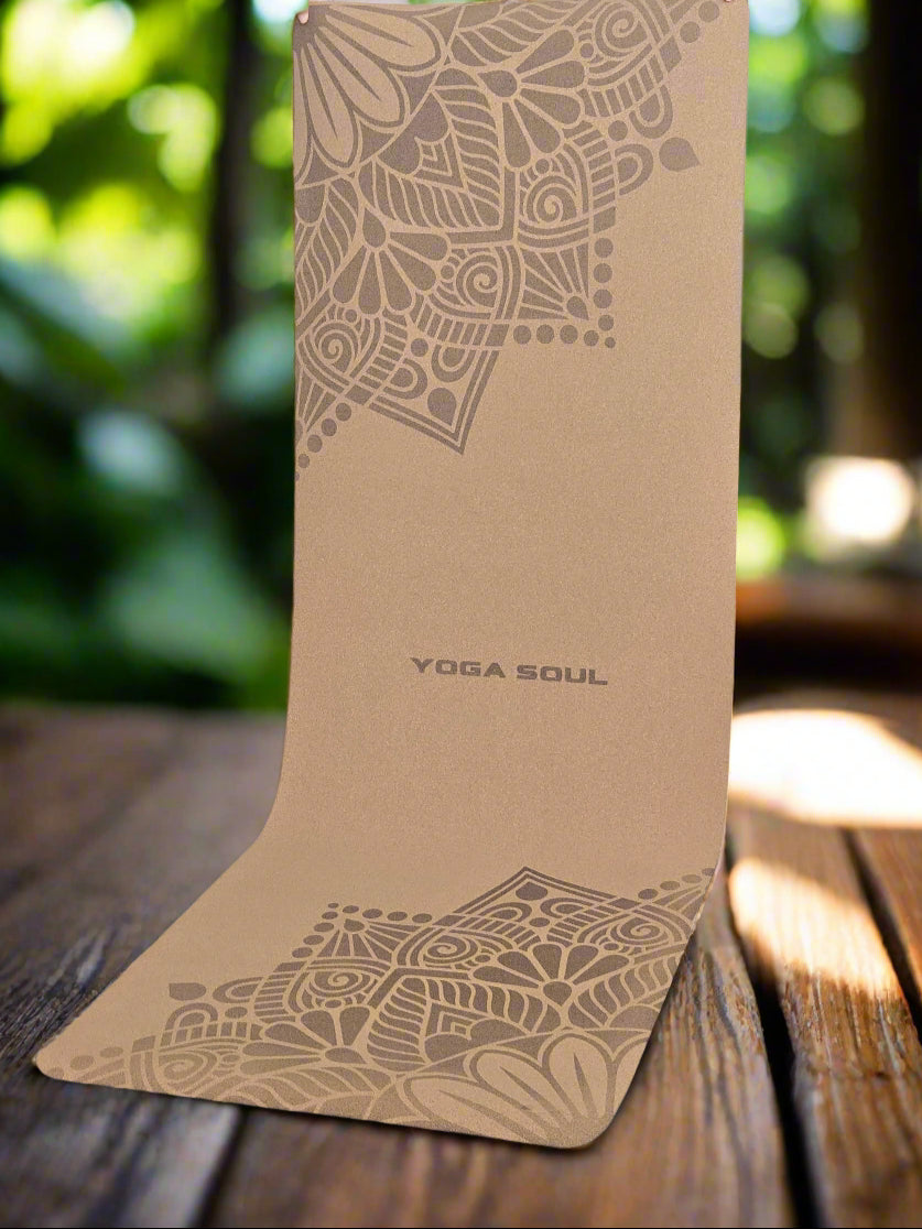 Cork Yoga Mat | Twin Mandala + Strap - Yoga Soul