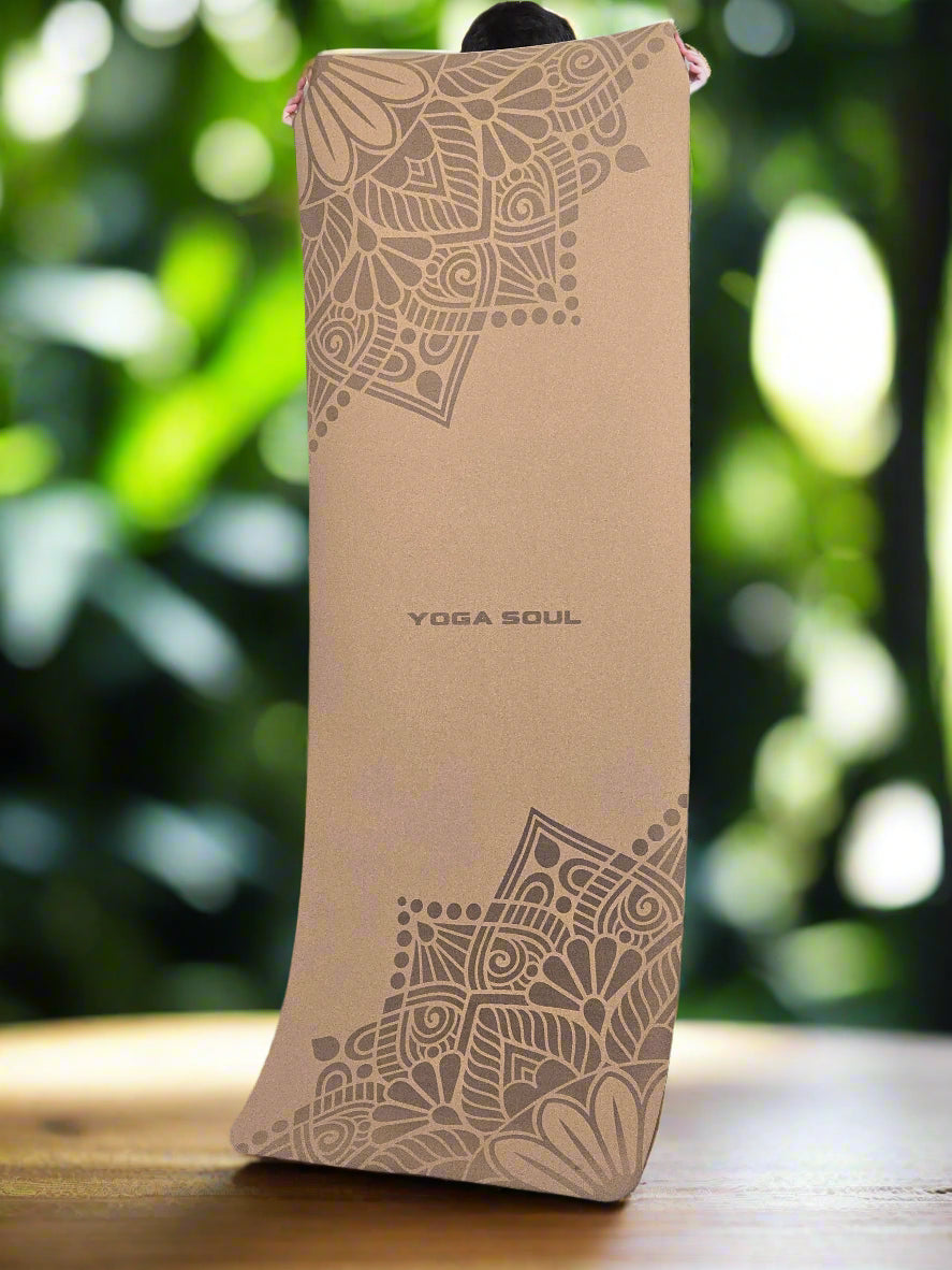 Cork Yoga Mat | Twin Mandala + Strap - Yoga Soul