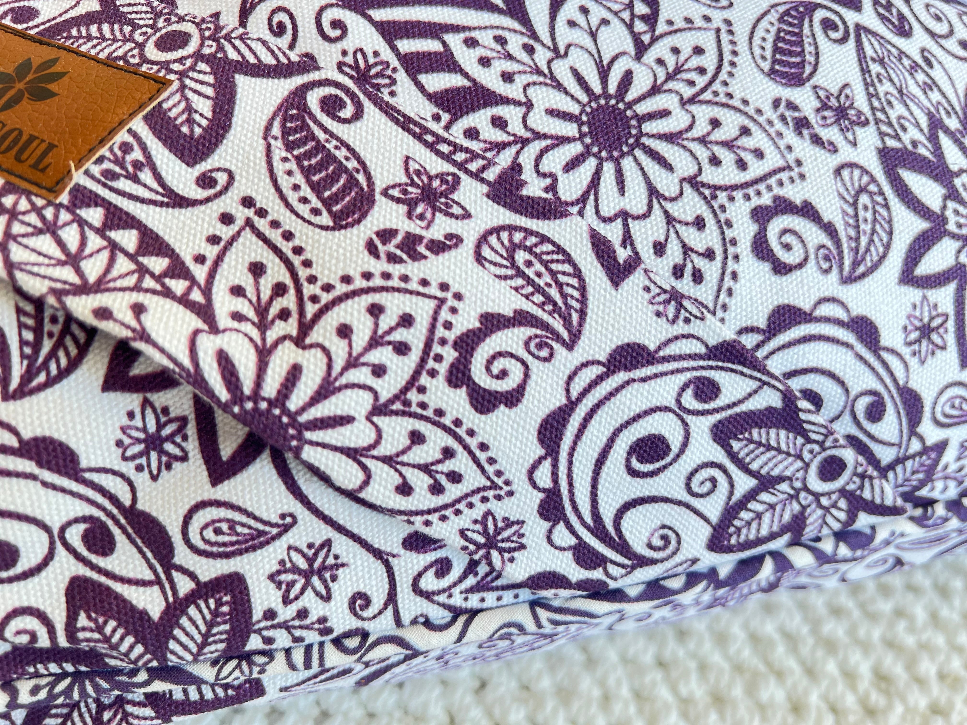 ZABUTON Meditation Cushion | Paisley Flower | Purple - Yoga Soul
