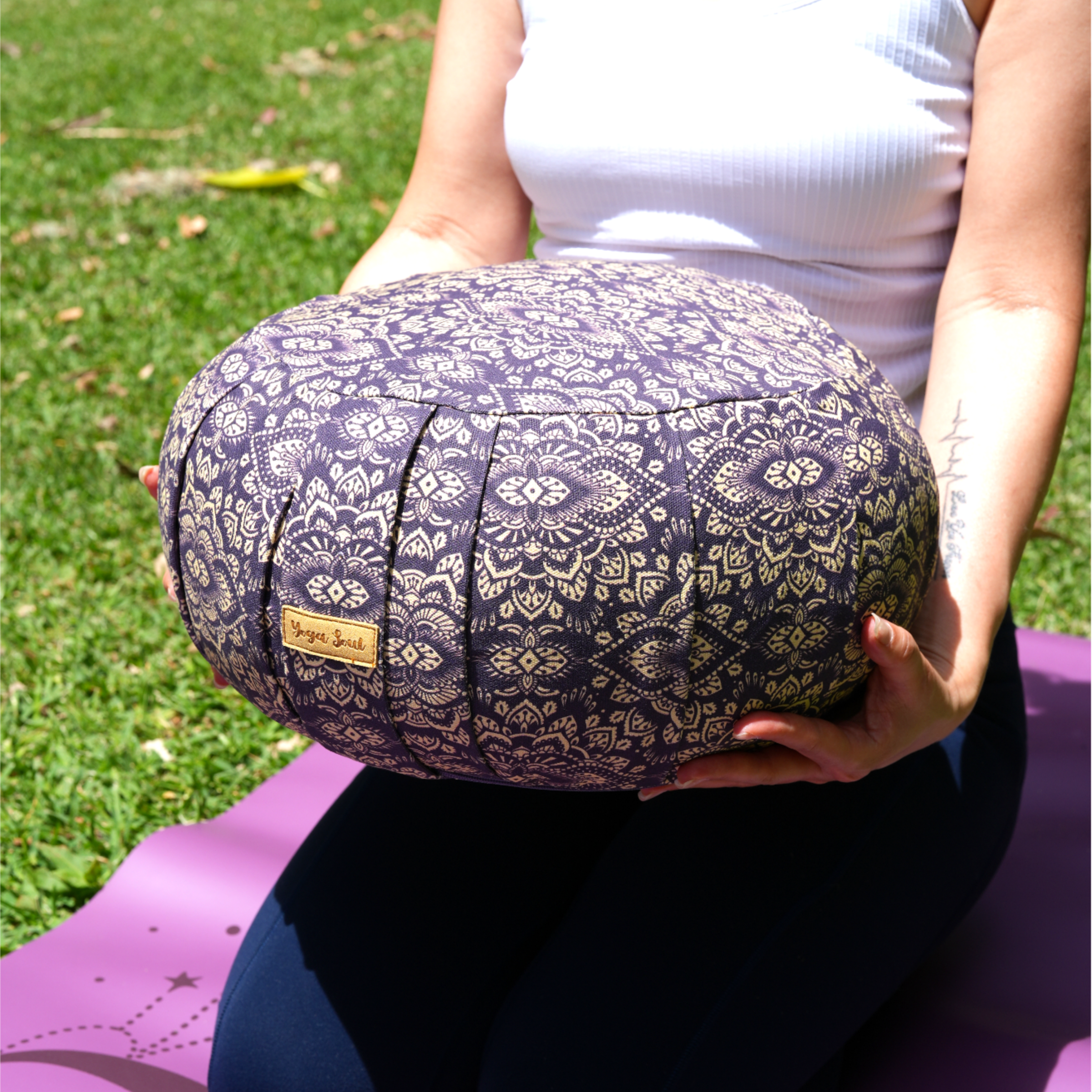 ZAFU Meditation Cushion | Mandala | Deep Purple