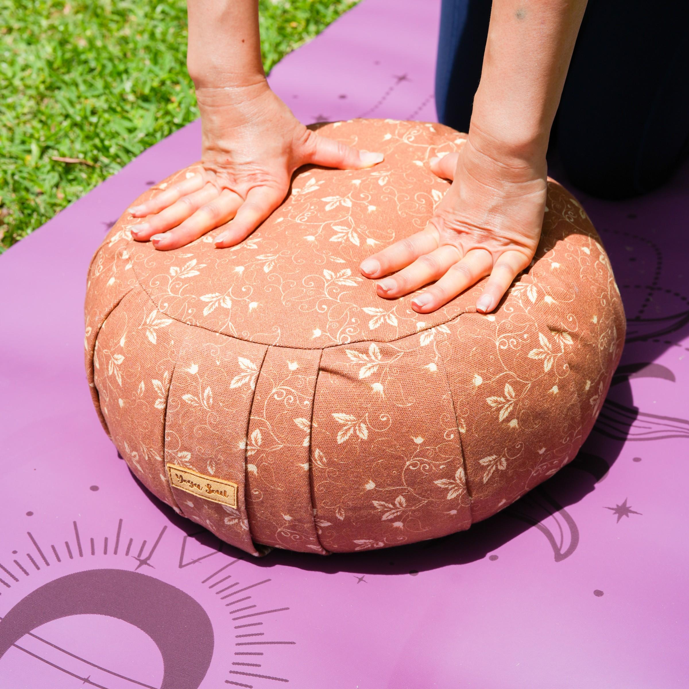 ZAFU Meditation Cushion | Sacred Lotus| Salted Caramel