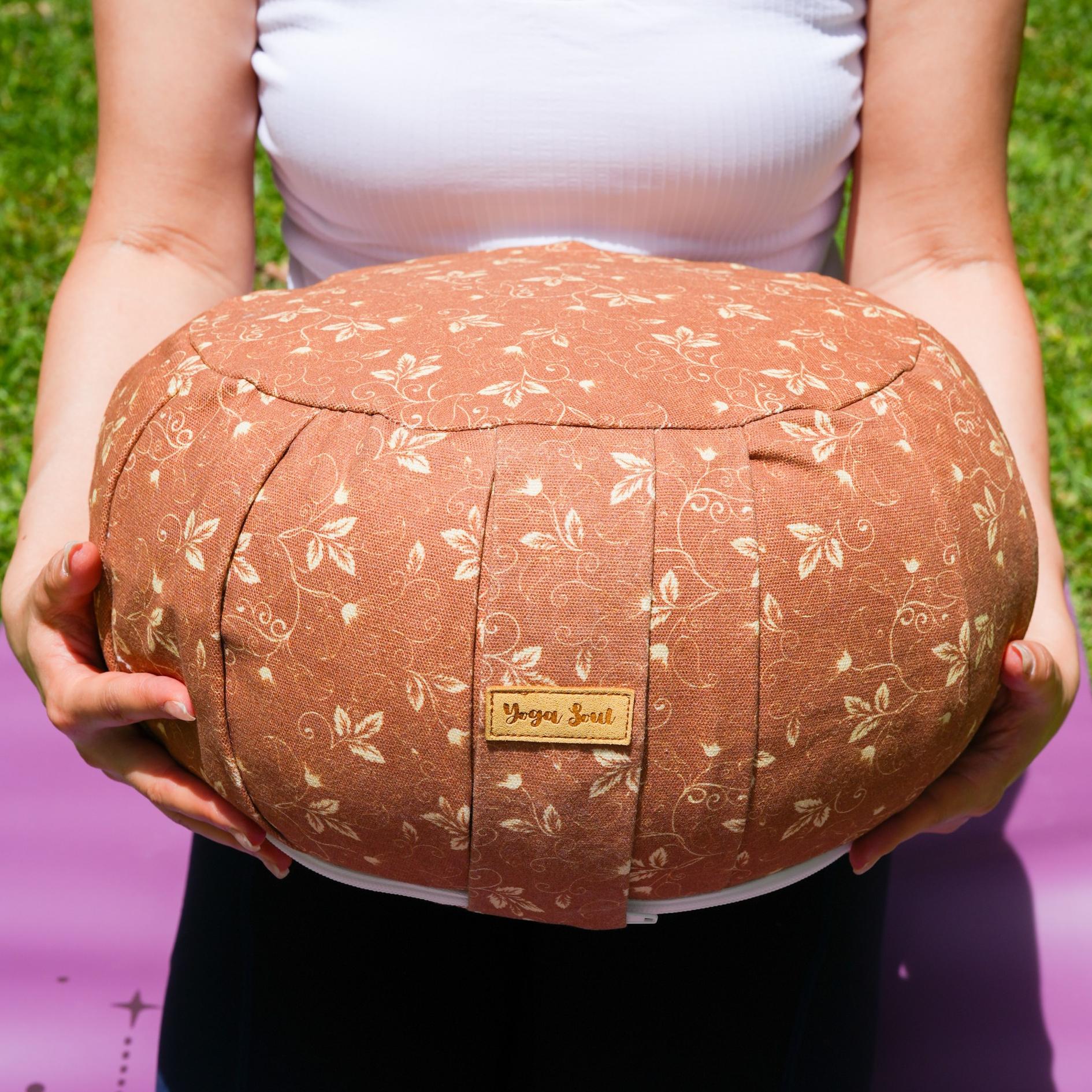 ZAFU Meditation Cushion | Sacred Lotus| Salted Caramel