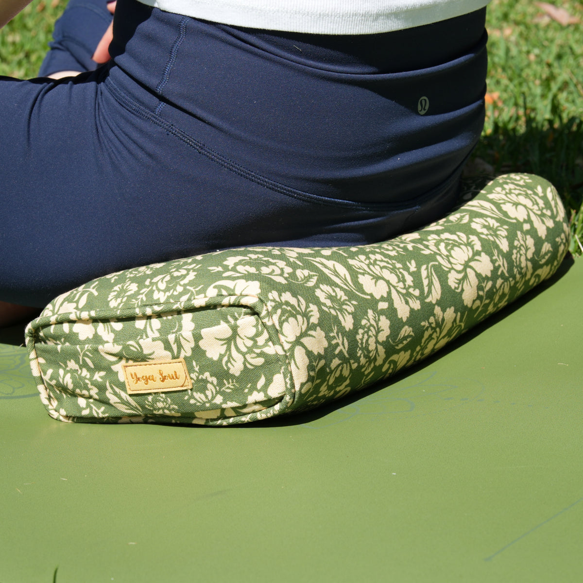 Travel Yoga Pillow | Ananda Rose | Dark Sage