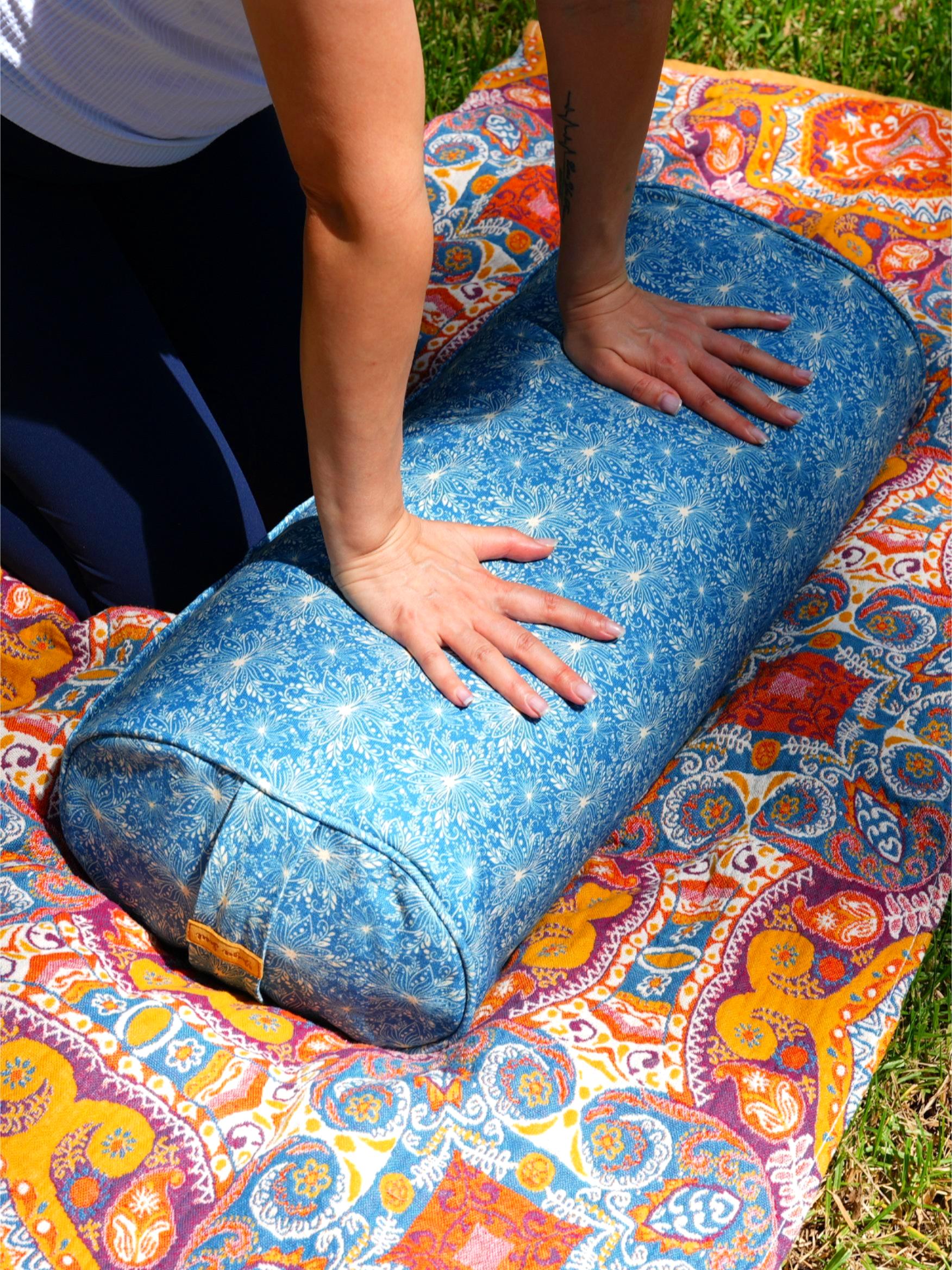 Oval Yoga Bolster | Lotus | Indigo Blue