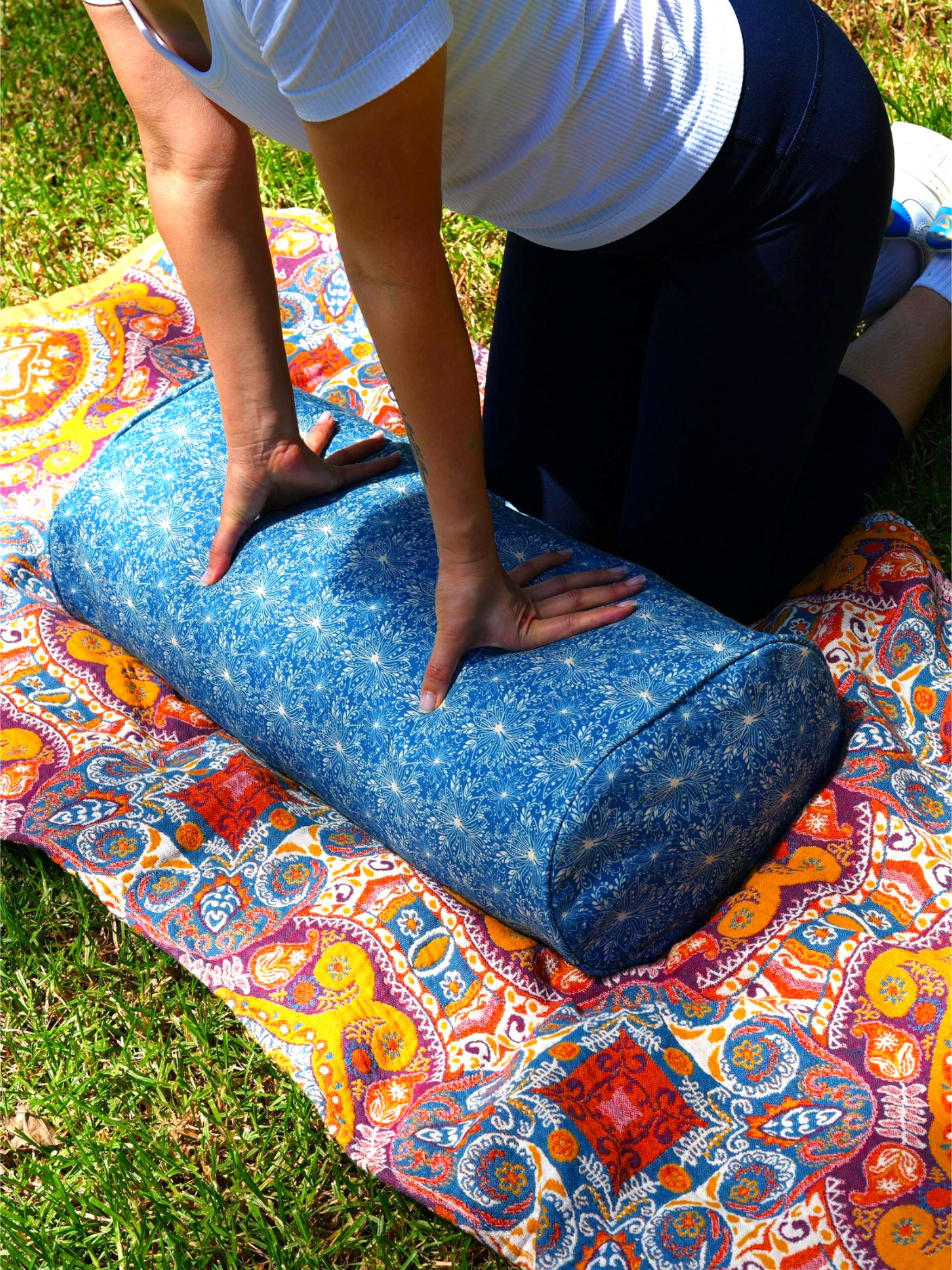 Oval Yoga Bolster | Lotus | Indigo Blue
