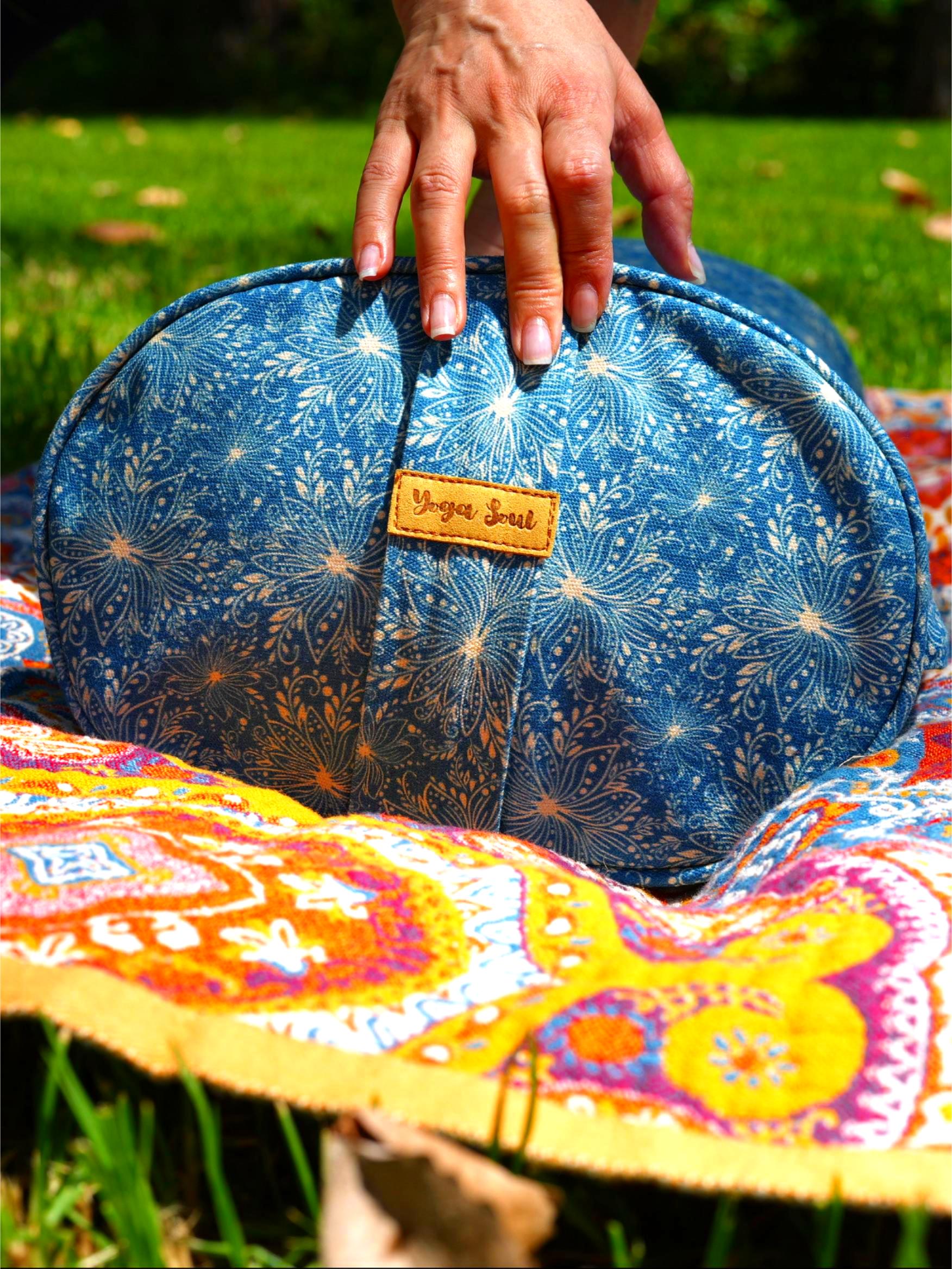Oval Yoga Bolster | Lotus | Indigo Blue