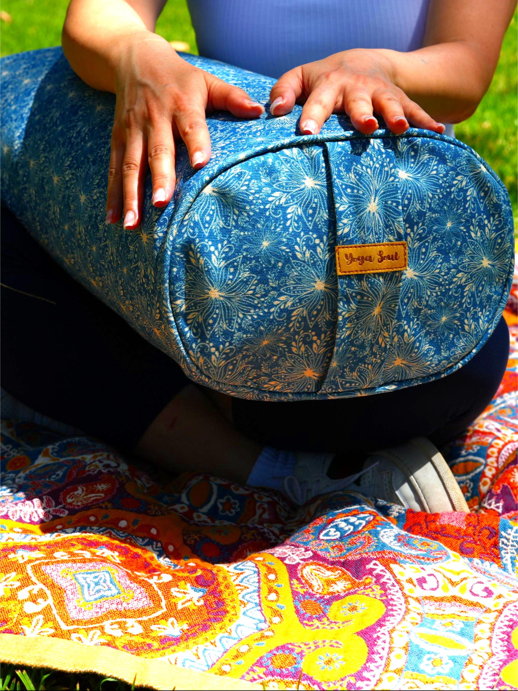 Oval Yoga Bolster | Lotus | Indigo Blue