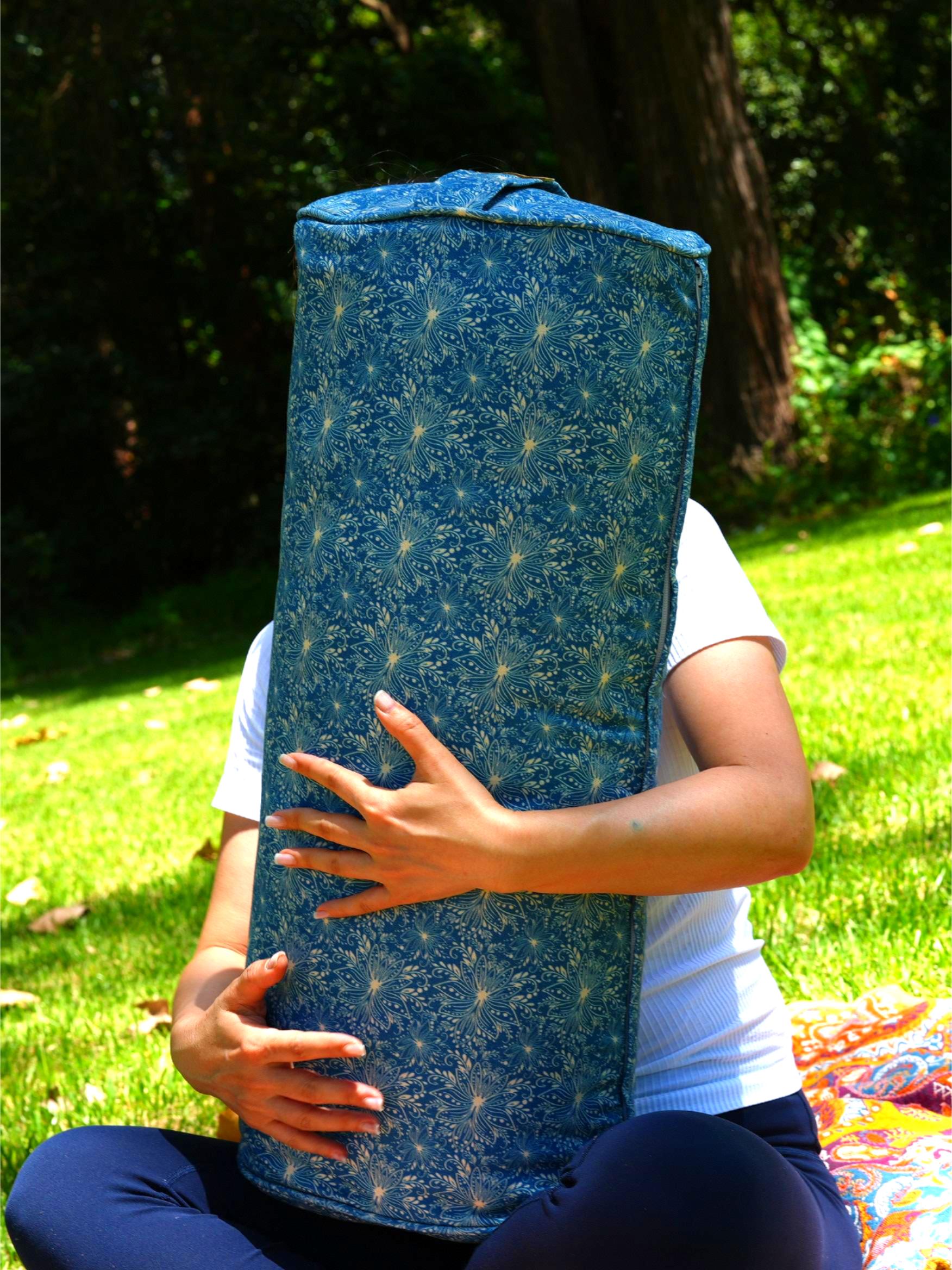 Oval Yoga Bolster | Lotus | Indigo Blue