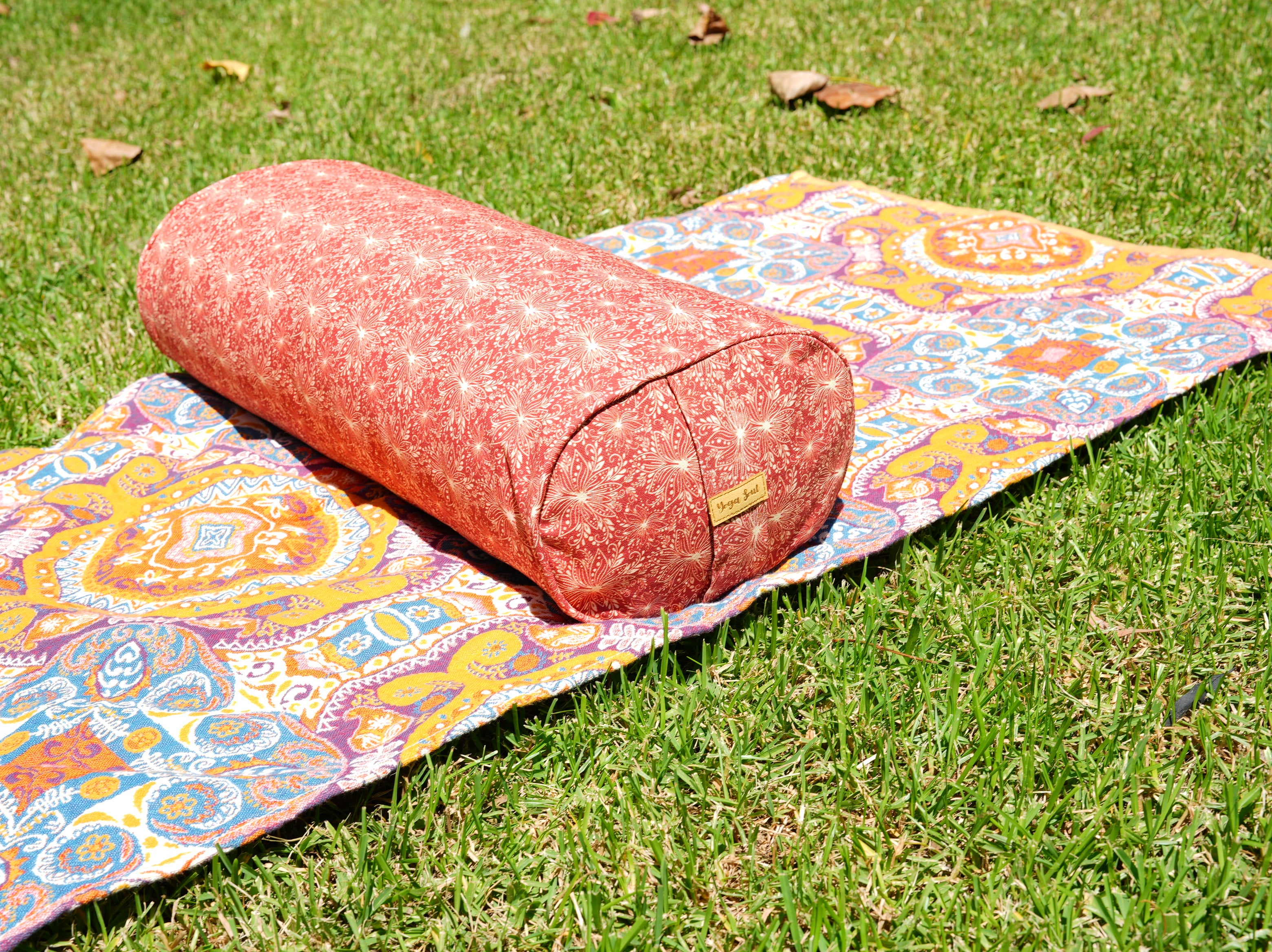 Oval Yoga Bolster | Lotus | Rust - Yoga Soul