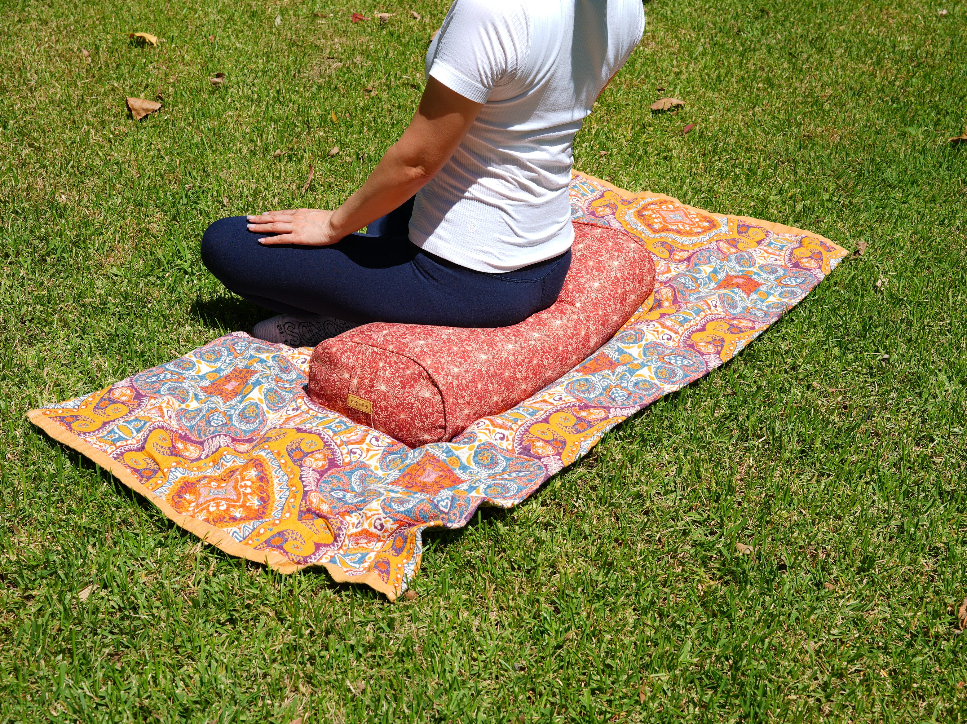 Oval Yoga Bolster | Lotus | Rust - Yoga Soul