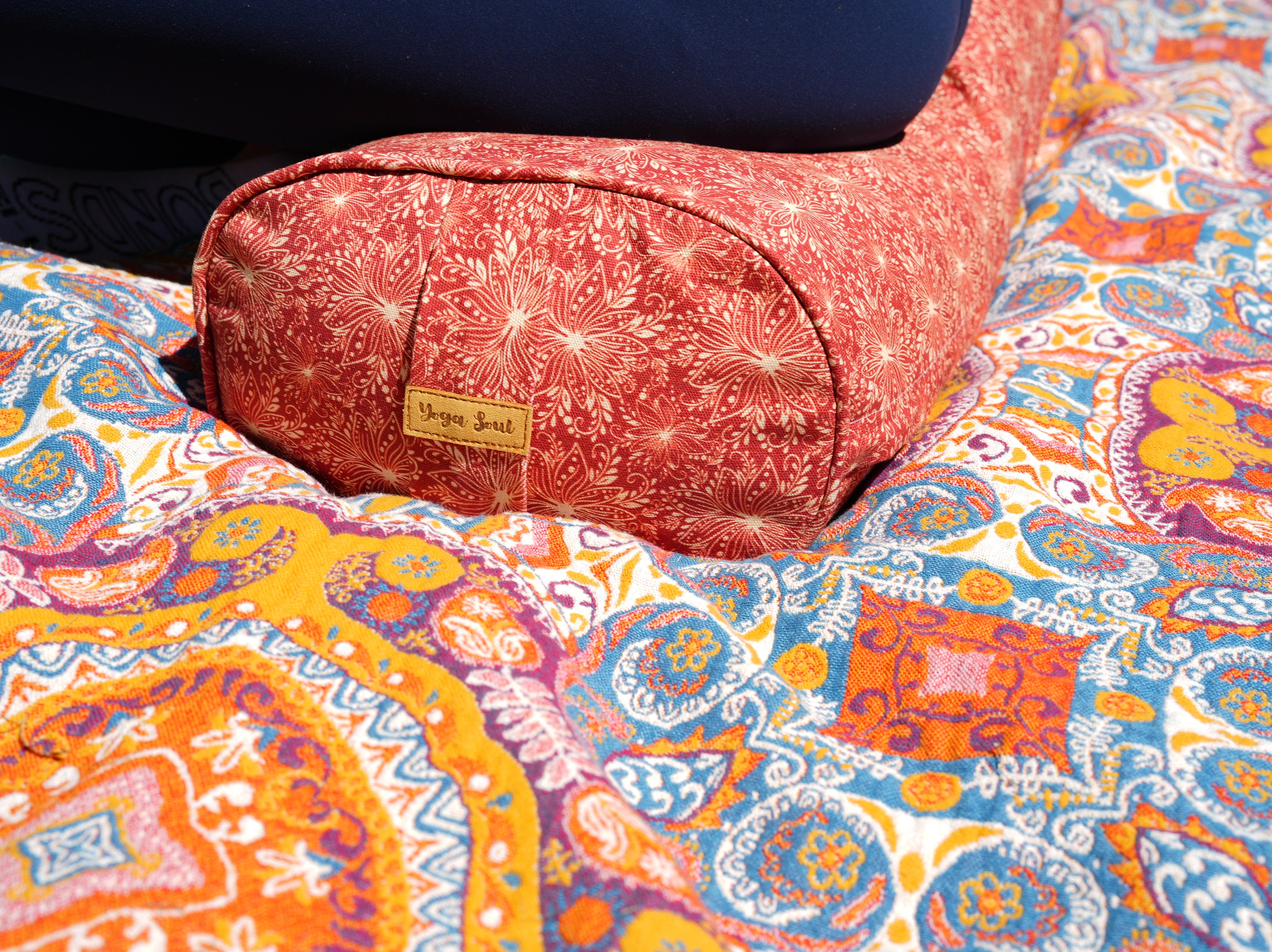 Oval Yoga Bolster | Lotus | Rust - Yoga Soul