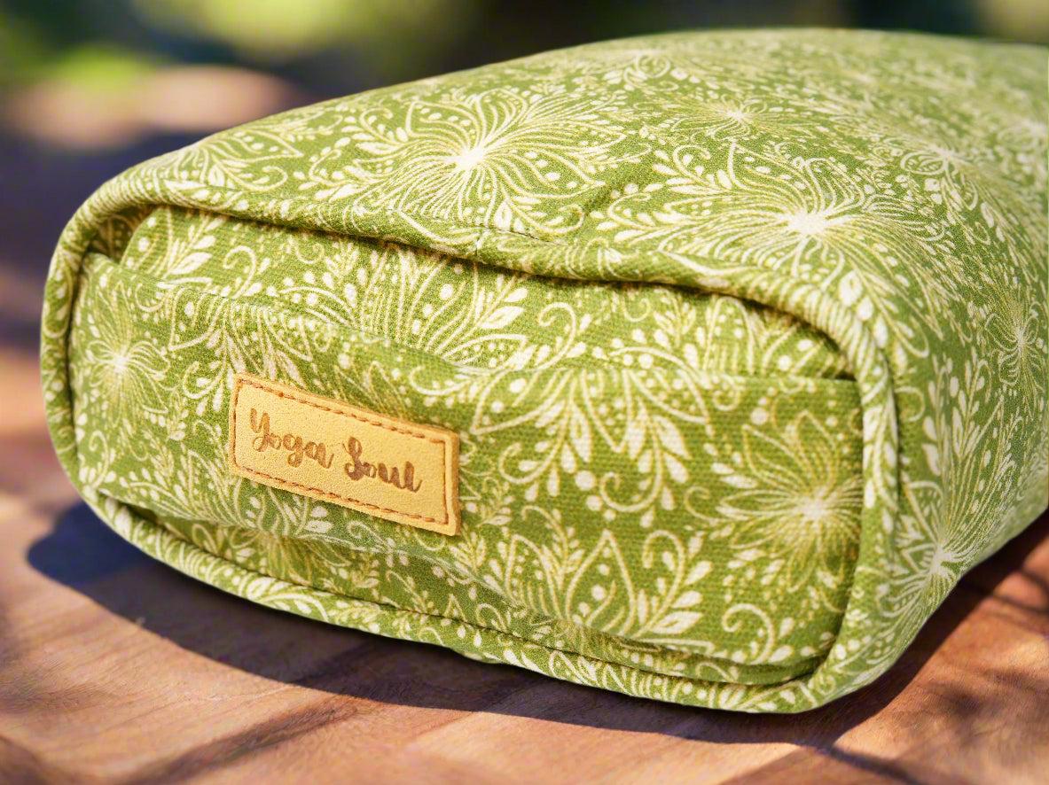 Pranayama Yoga Bolster | Lotus | Olive Green - Yoga Soul
