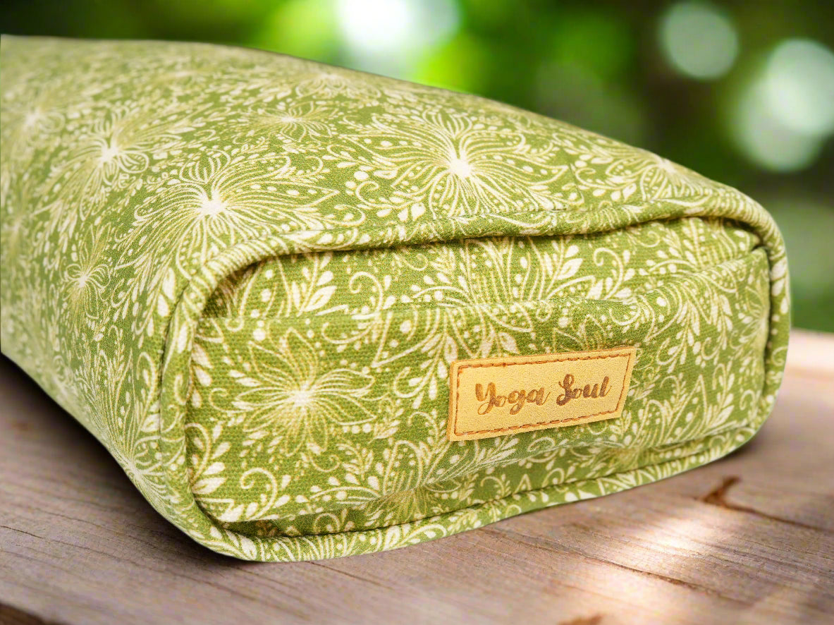 Pranayama Yoga Bolster | Lotus | Olive Green - Yoga Soul