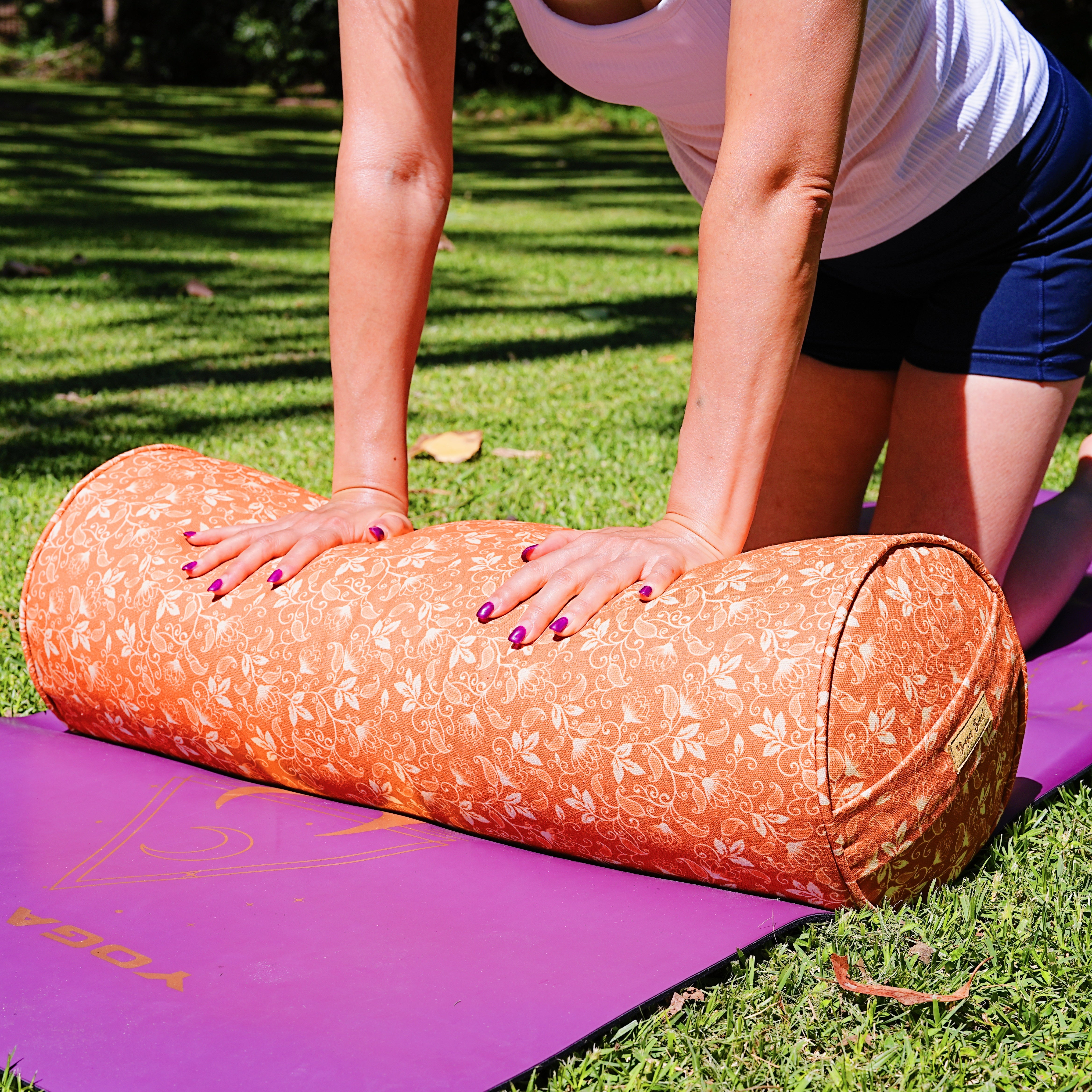 Round Yoga Bolster | Shanti Lotus| Sunset