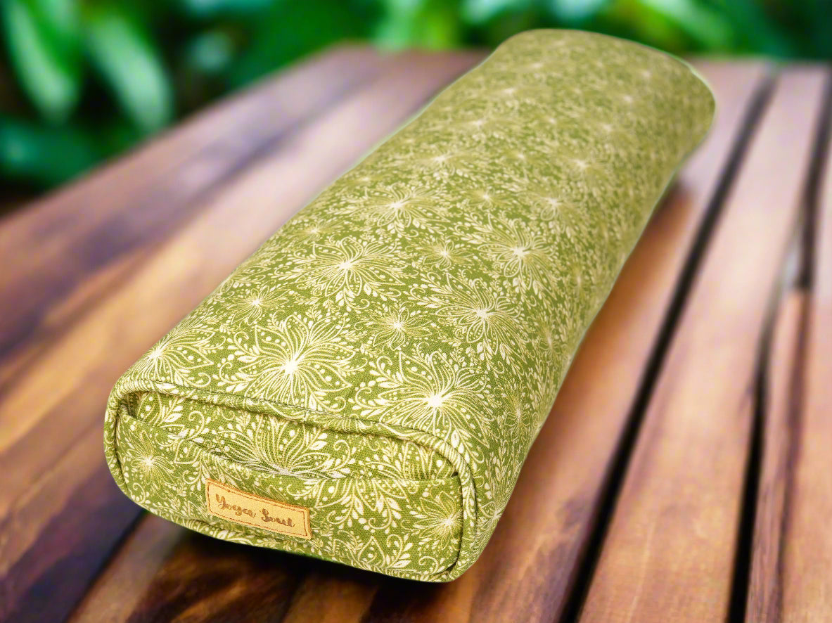 Pranayama Yoga Bolster | Lotus | Olive Green - Yoga Soul