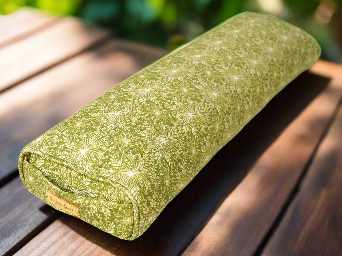 Pranayama Yoga Bolster | Lotus | Olive Green - Yoga Soul
