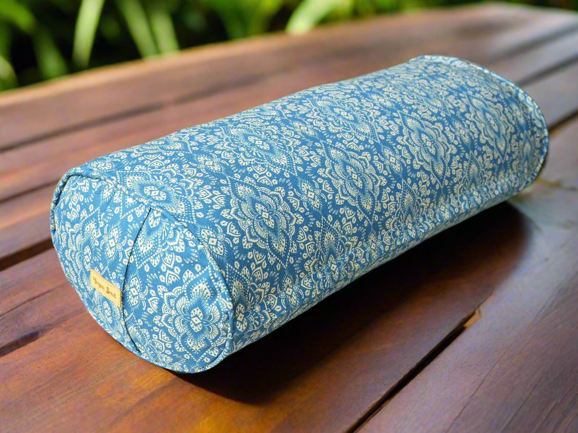 Oval Yoga Bolster | Mandala | Indigo Blue