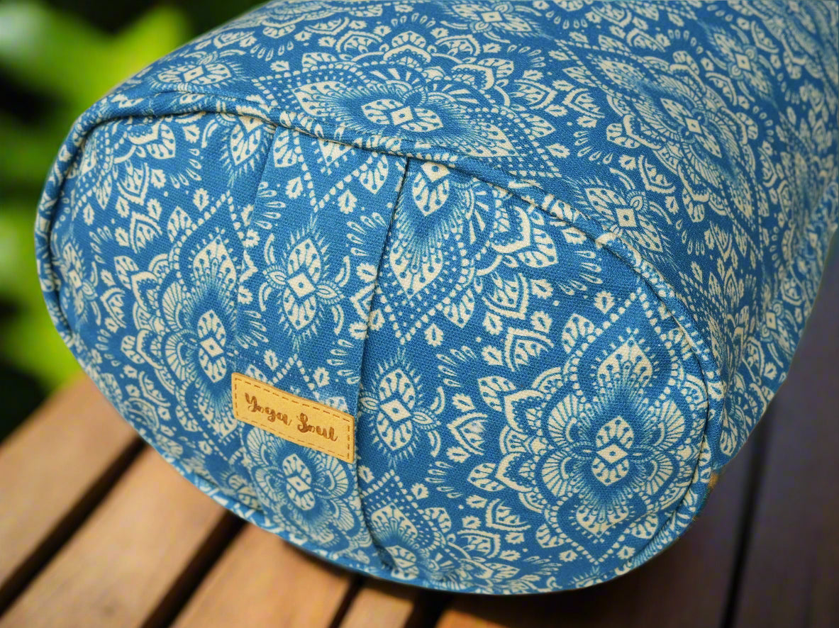 Oval Yoga Bolster | Mandala | Indigo Blue