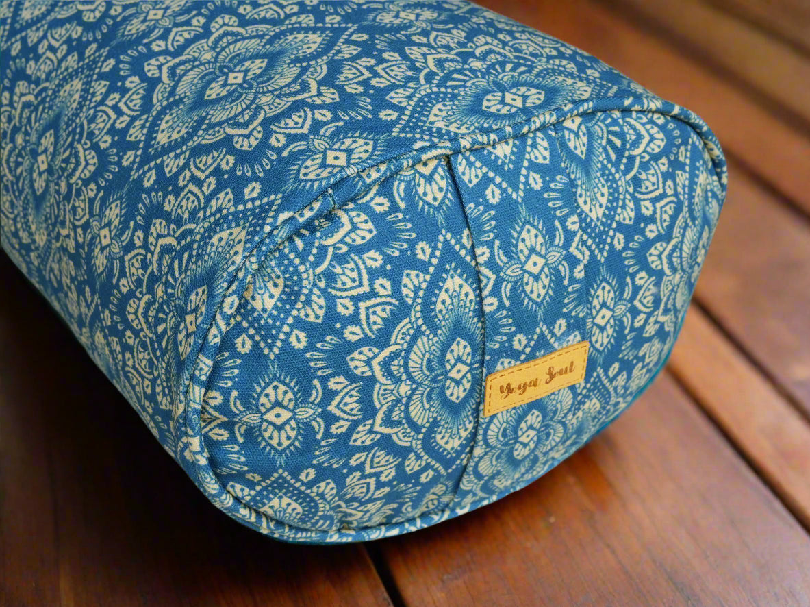 Oval Yoga Bolster | Mandala | Indigo Blue
