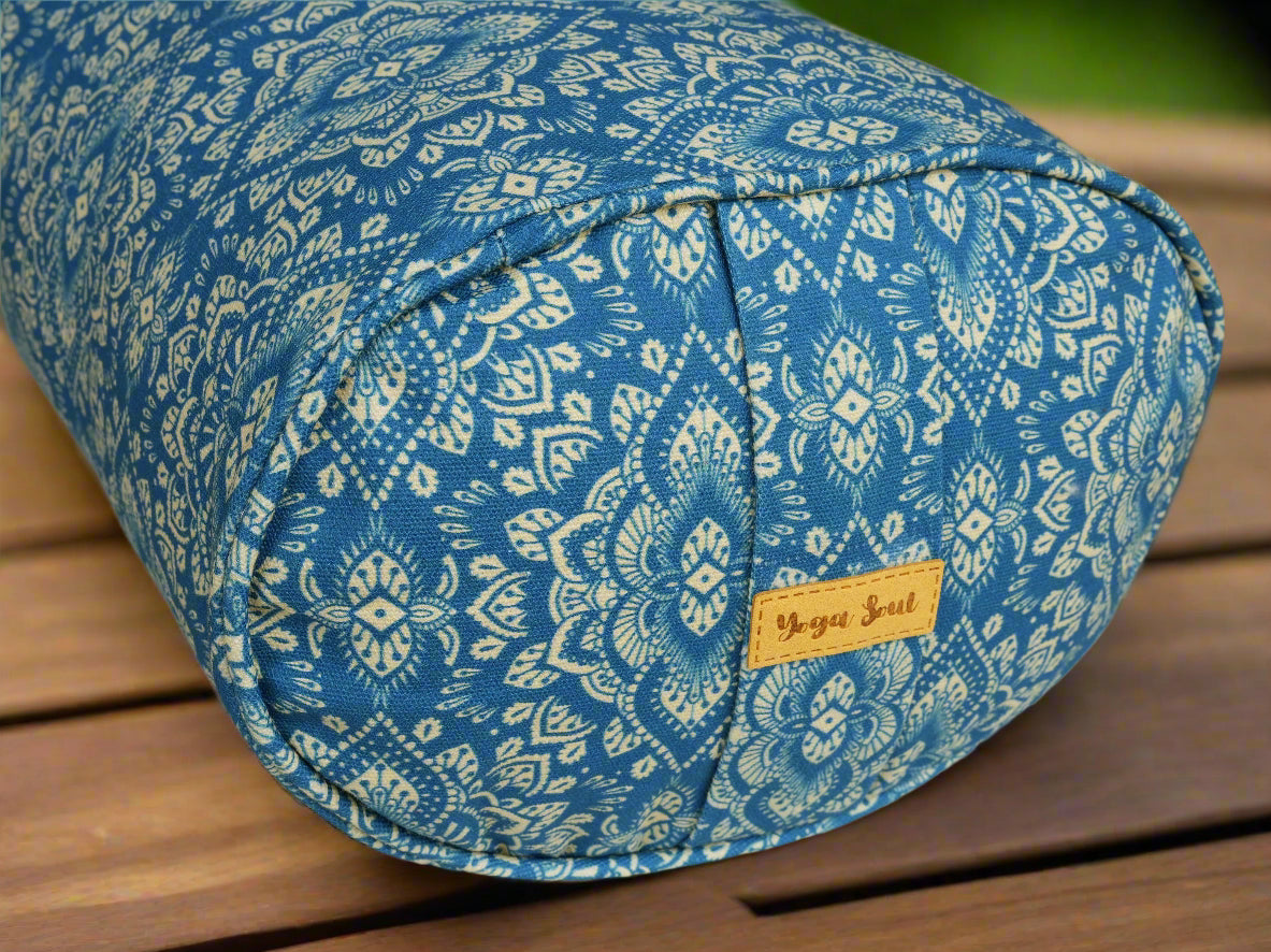 Oval Yoga Bolster | Mandala | Indigo Blue