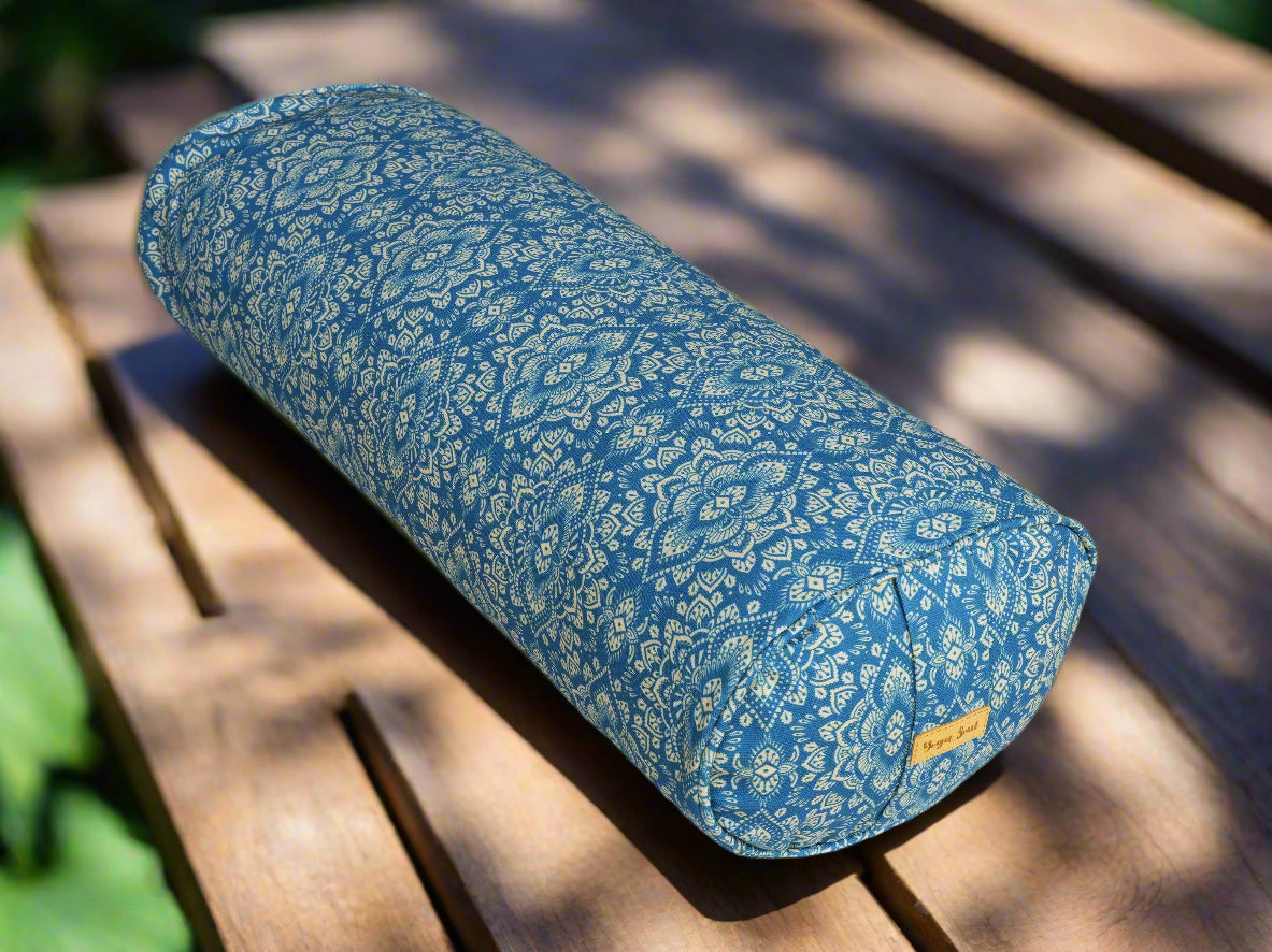Oval Yoga Bolster | Mandala | Indigo Blue