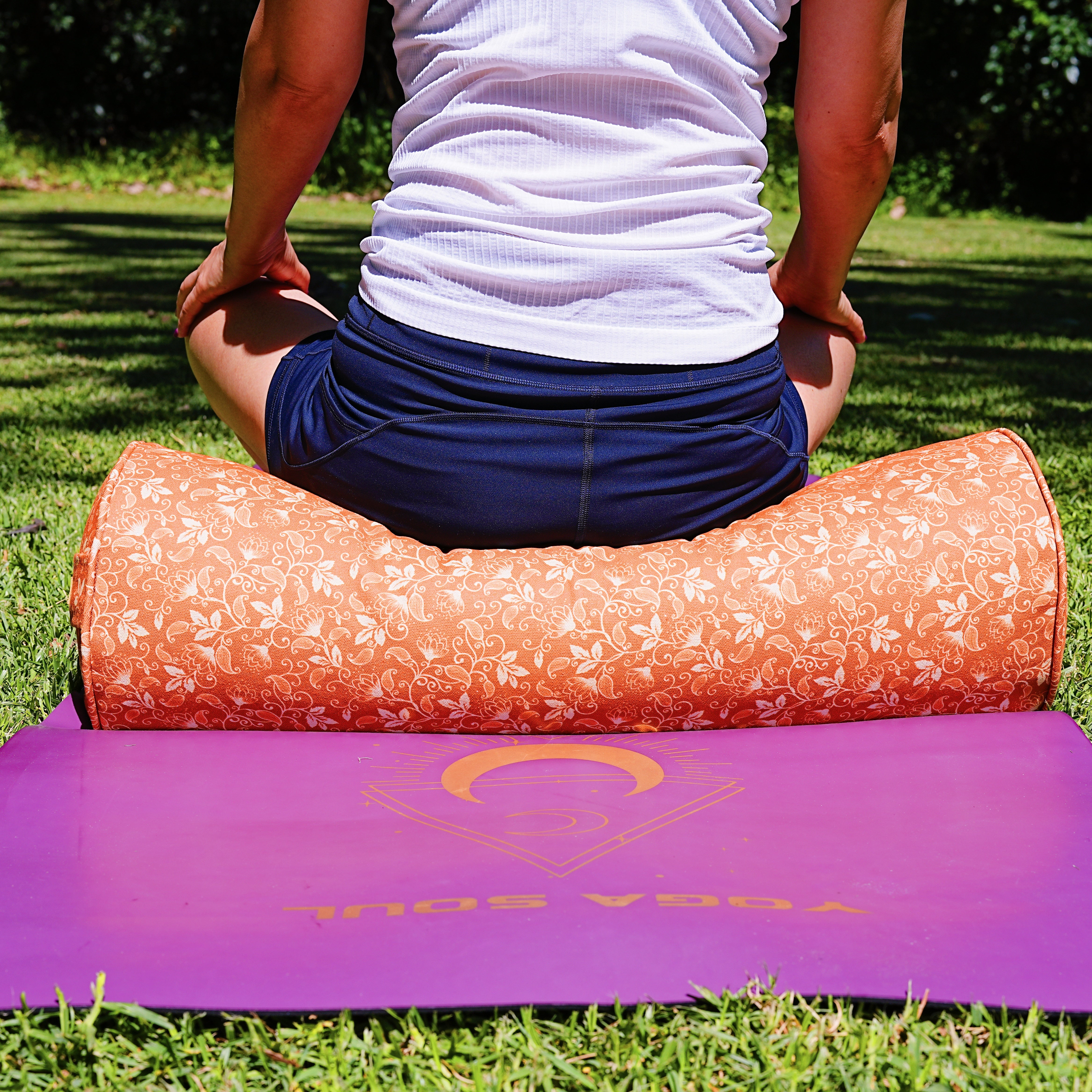 Round Yoga Bolster | Shanti Lotus| Sunset