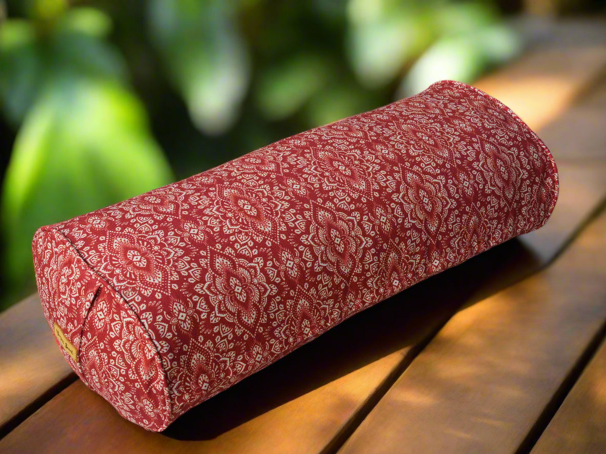 Oval Yoga Bolster | Mandala | Rust - Yoga Soul