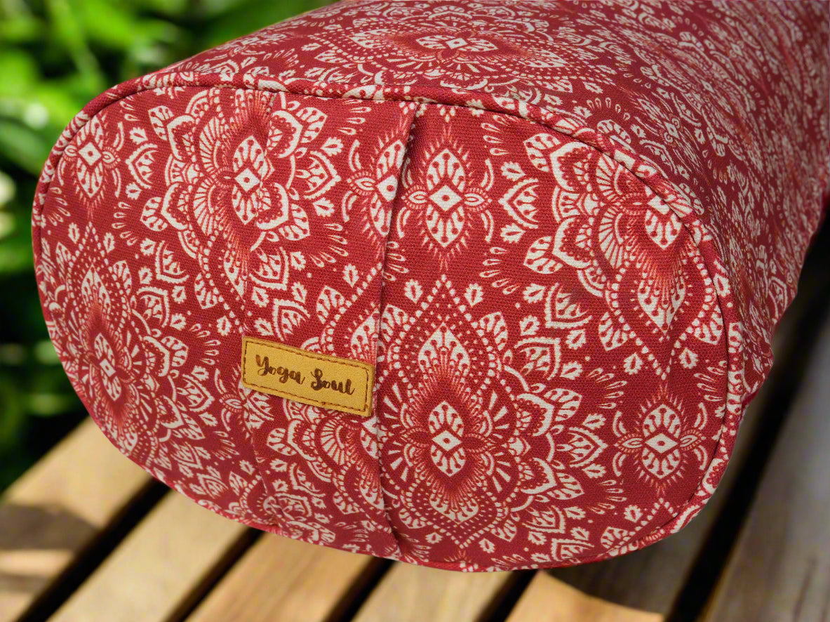 Oval Yoga Bolster | Mandala | Rust - Yoga Soul