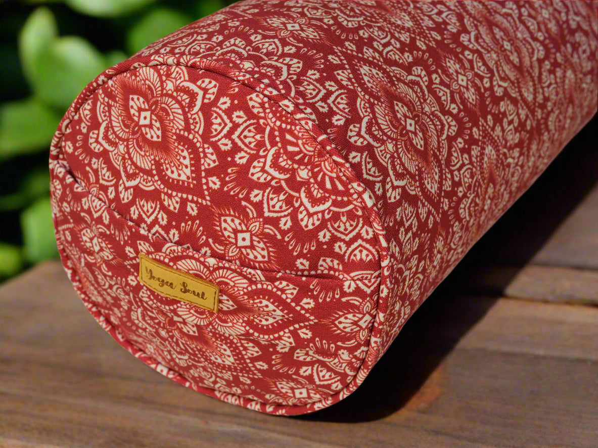 Round Yoga Bolster | Mandala | Rust - Yoga Soul