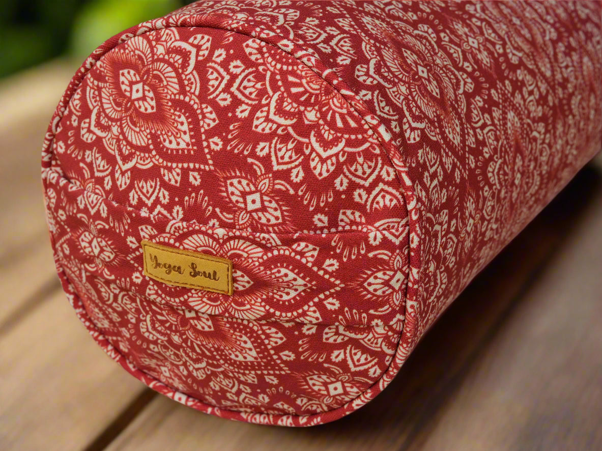 Round Yoga Bolster | Mandala | Rust - Yoga Soul