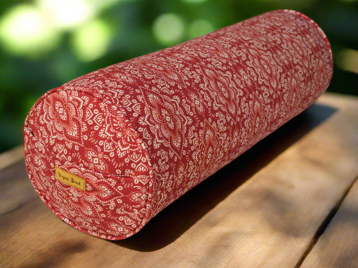 Round Yoga Bolster | Mandala | Rust - Yoga Soul