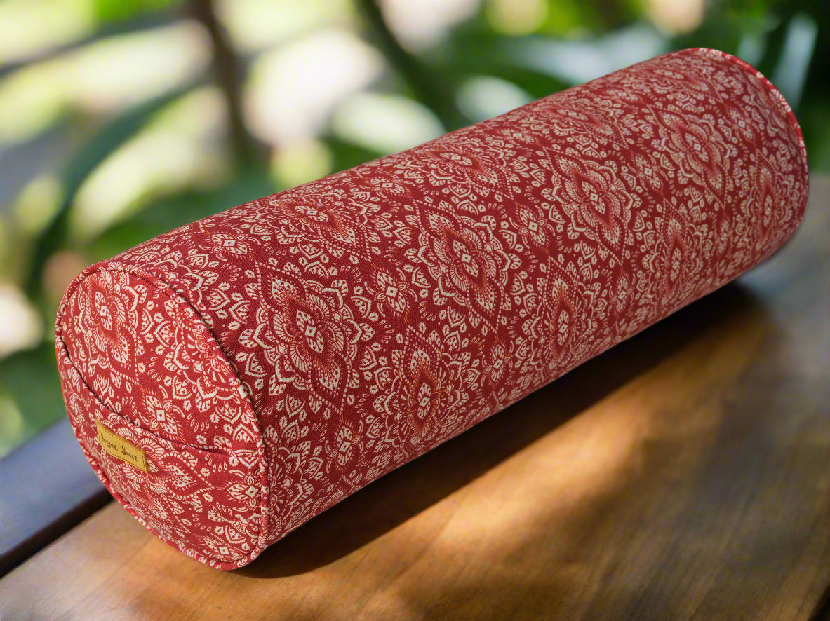 Round Yoga Bolster | Mandala | Rust - Yoga Soul