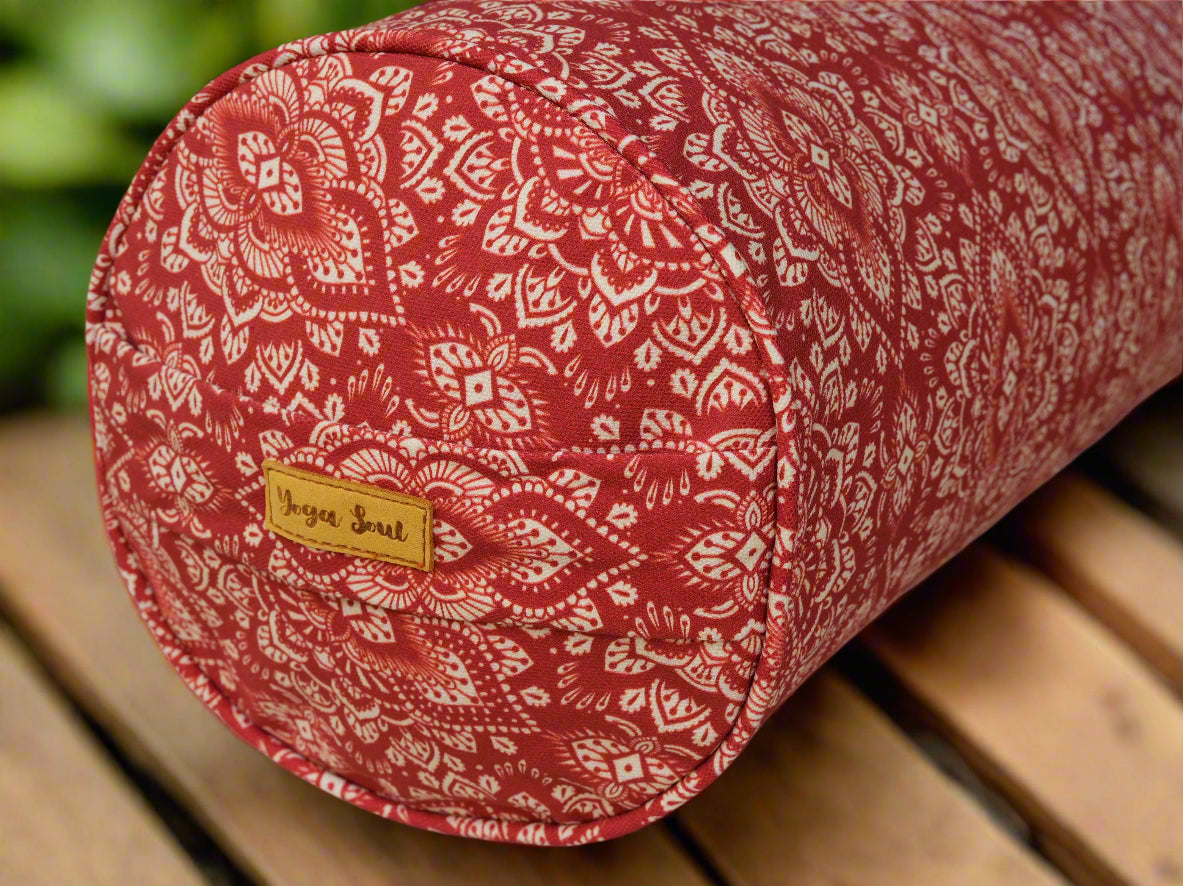 Round Yoga Bolster | Mandala | Rust - Yoga Soul