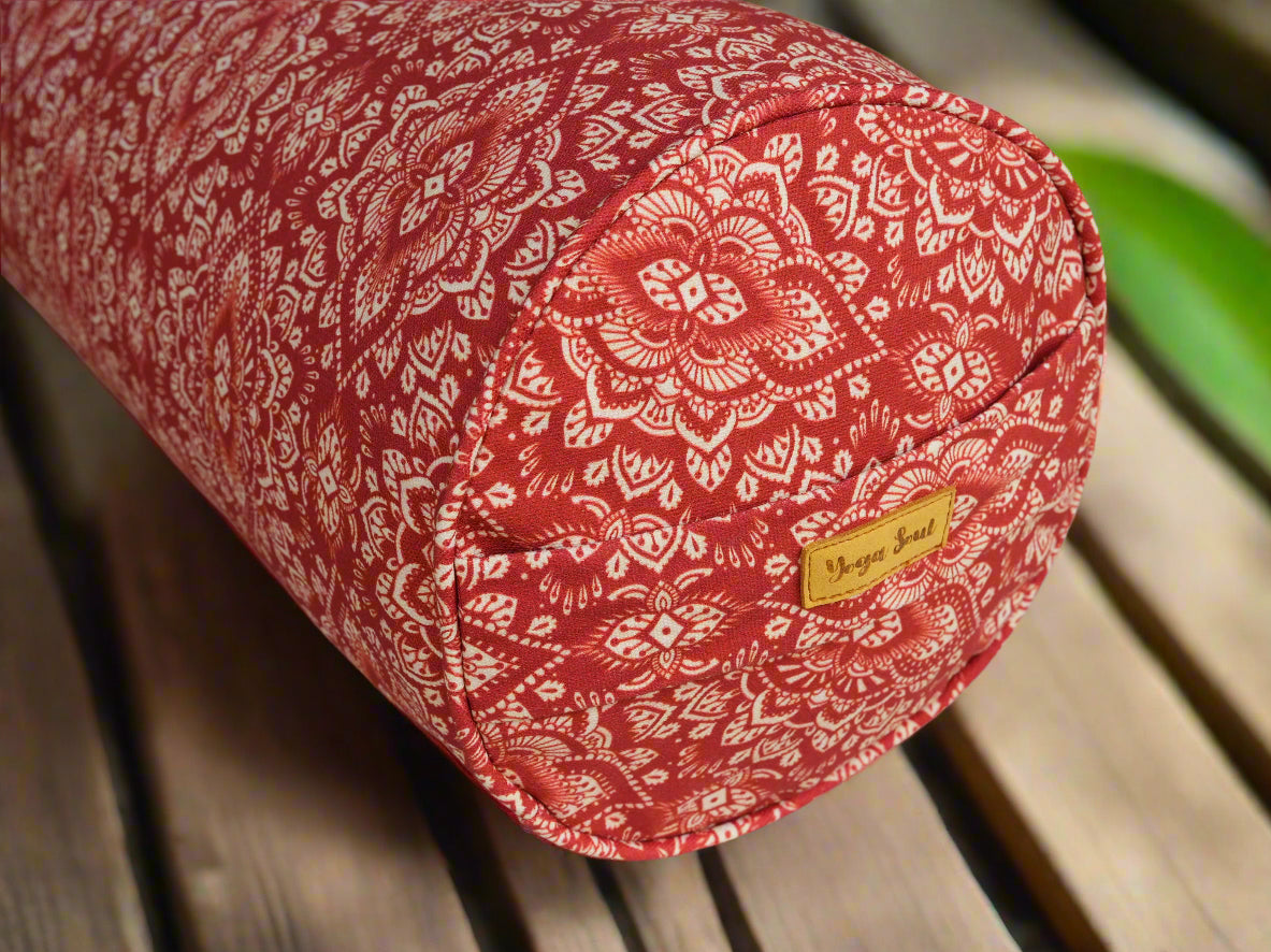 Round Yoga Bolster | Mandala | Rust - Yoga Soul