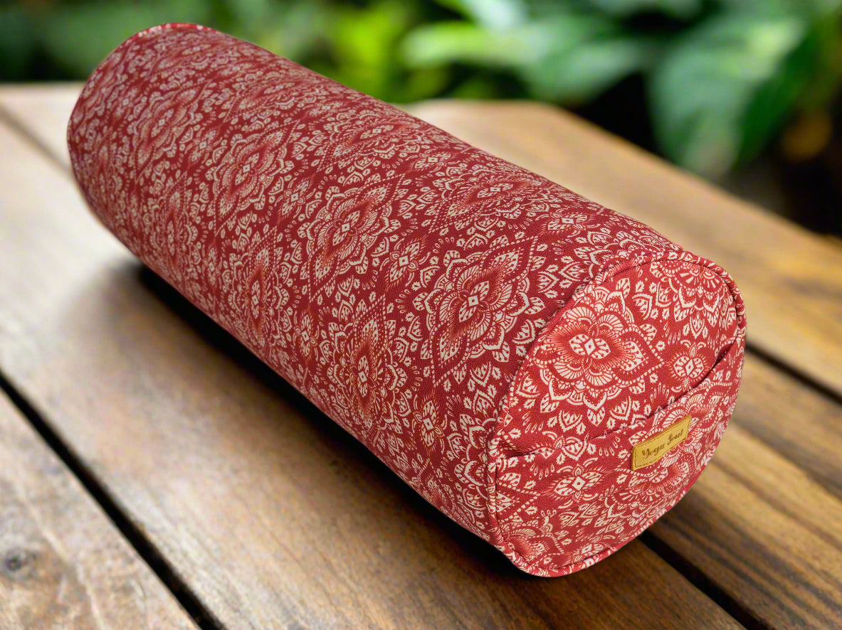 Round Yoga Bolster | Mandala | Rust - Yoga Soul