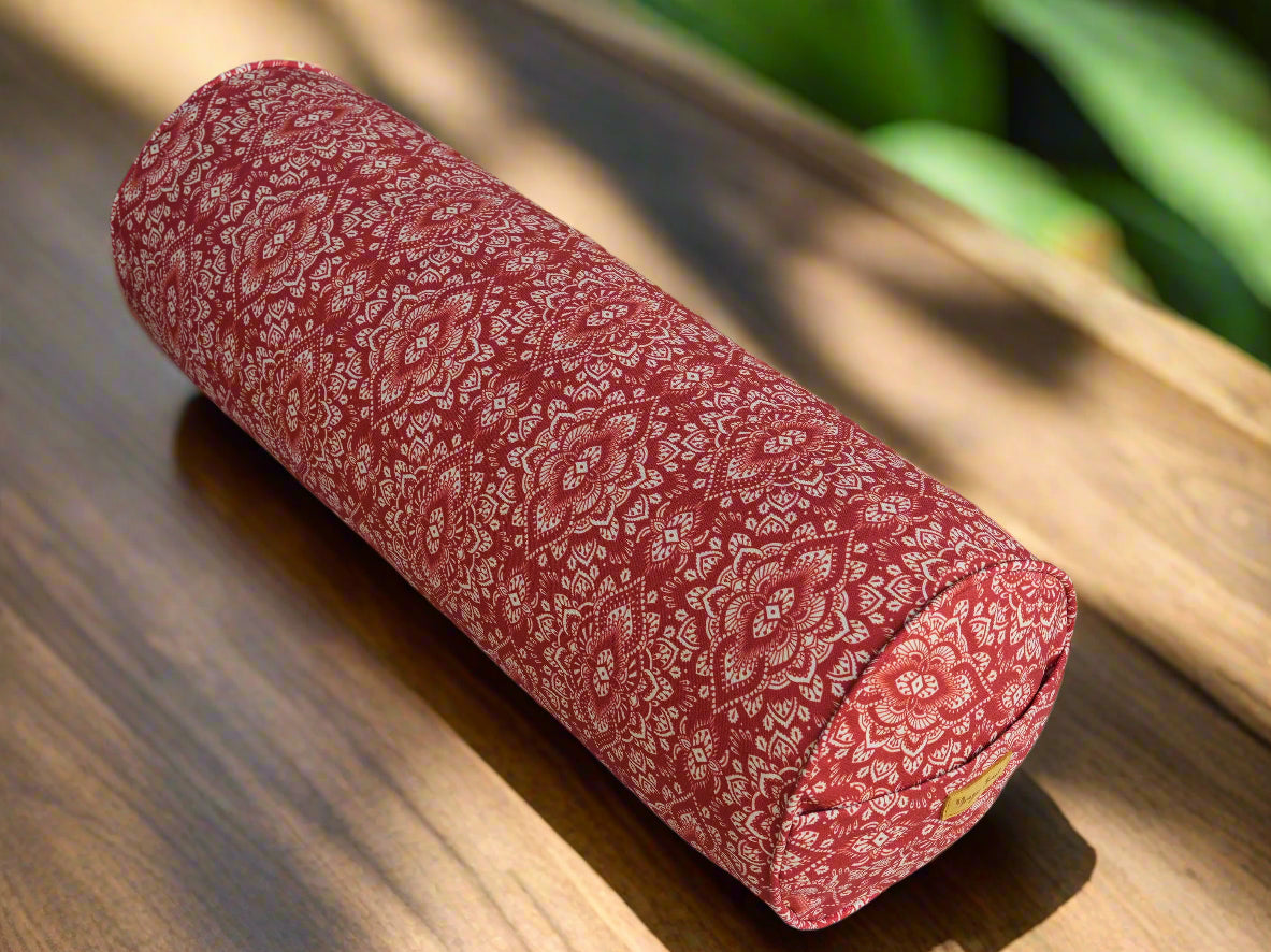 Round Yoga Bolster | Mandala | Rust - Yoga Soul