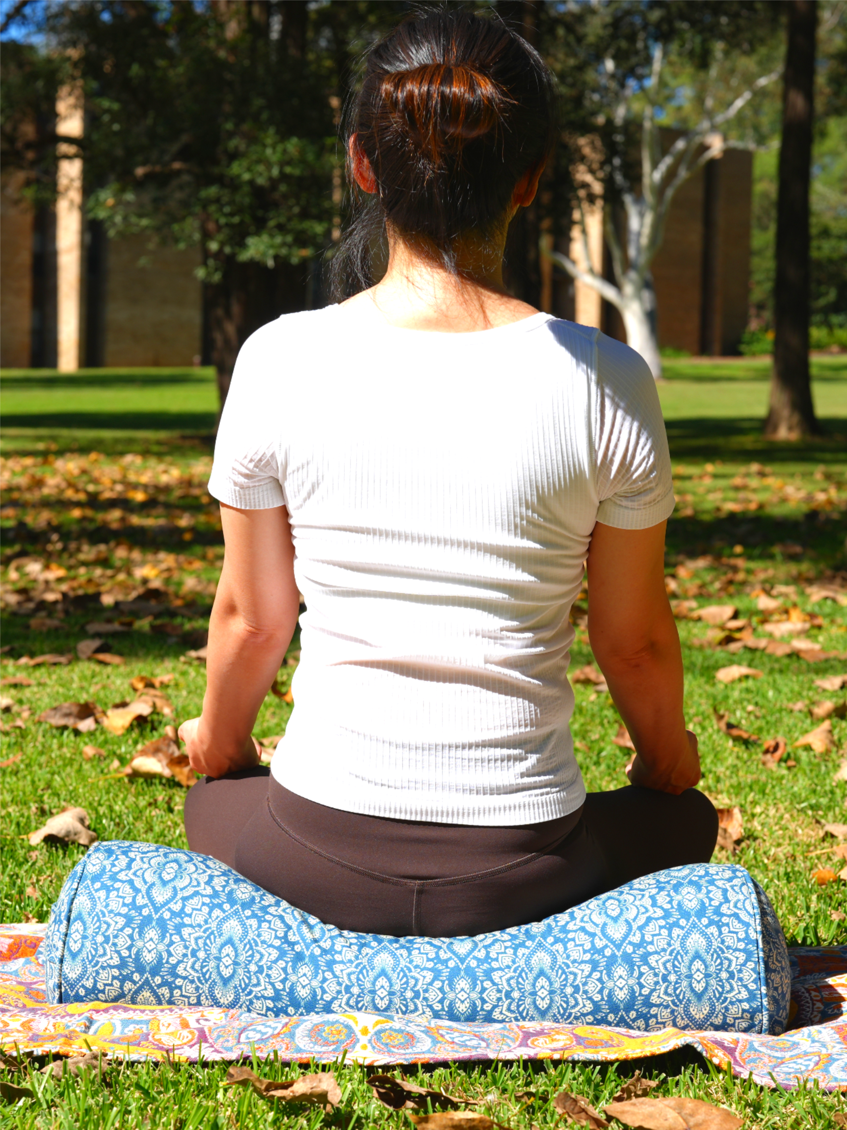 Round Yoga Bolster | Mandala | Indigo Blue