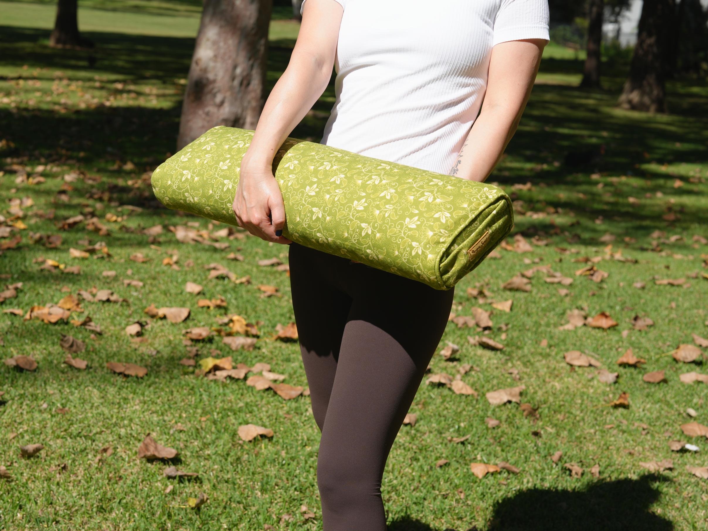 Pranayama Yoga Bolster | Sacred Lotus | Olive Green - Yoga Soul