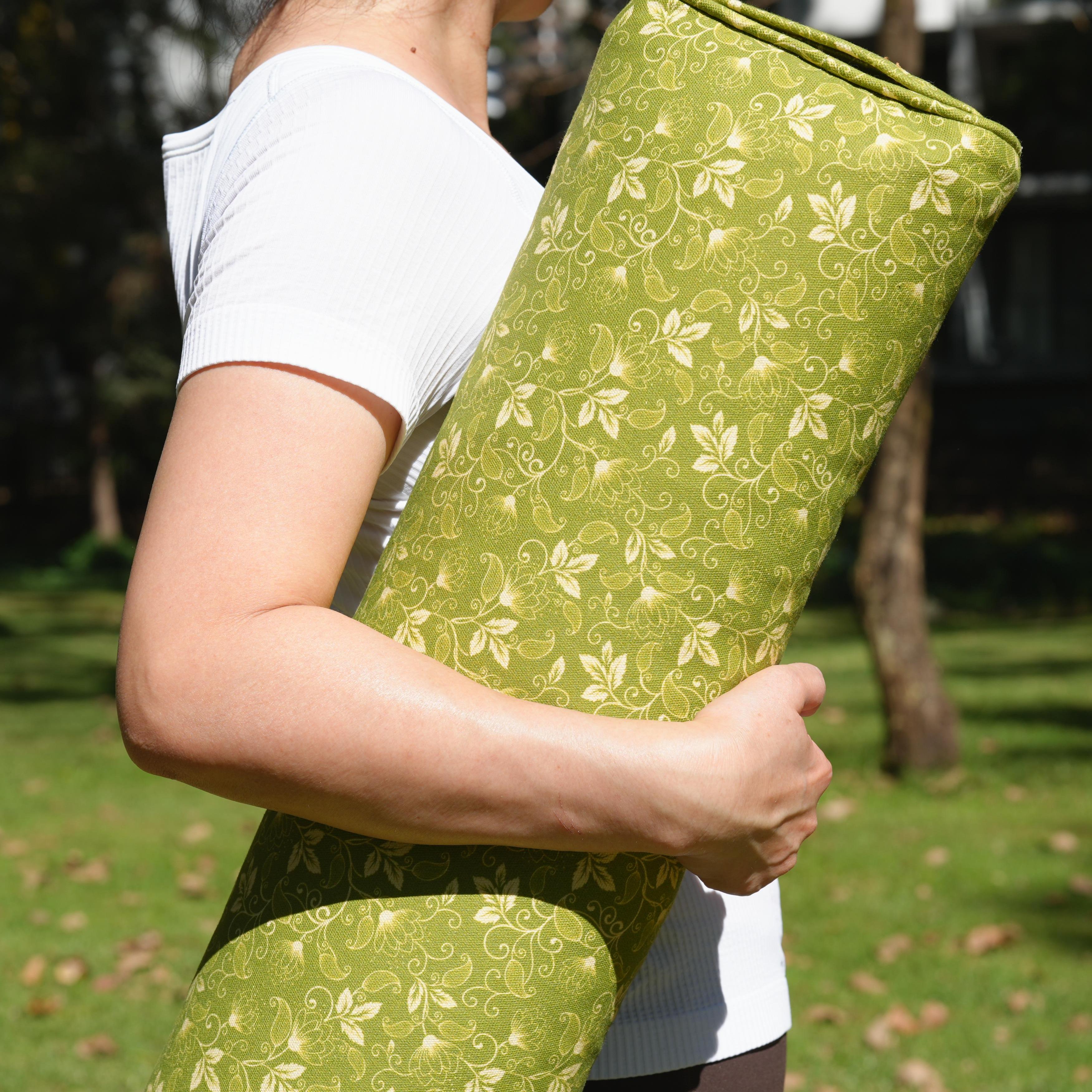 Pranayama Yoga Bolster | Yoga Pillow | Sacred Lotus| Green