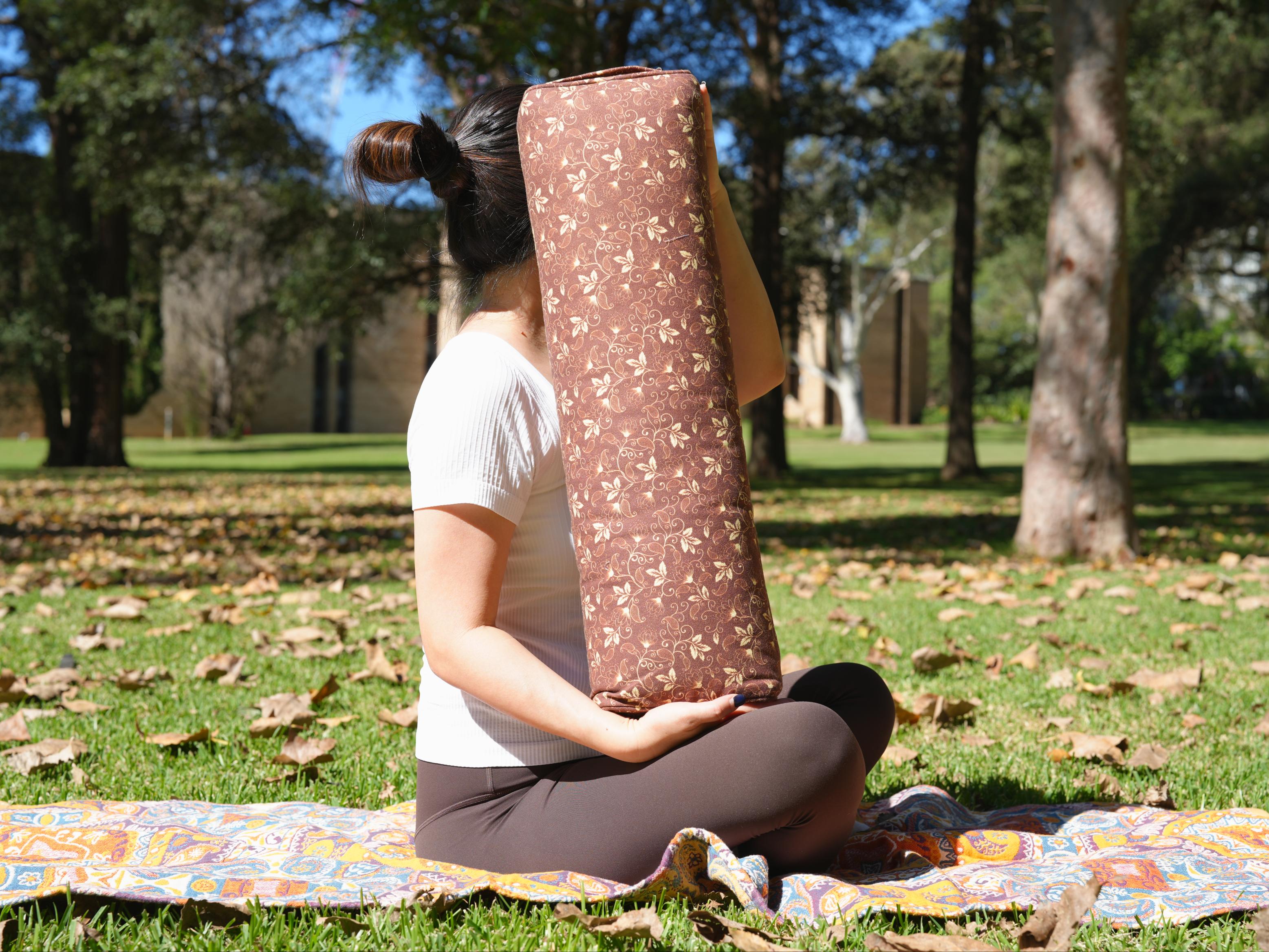 Pranayama Yoga Bolster | Sacred Lotus | Coffee - Yoga Soul