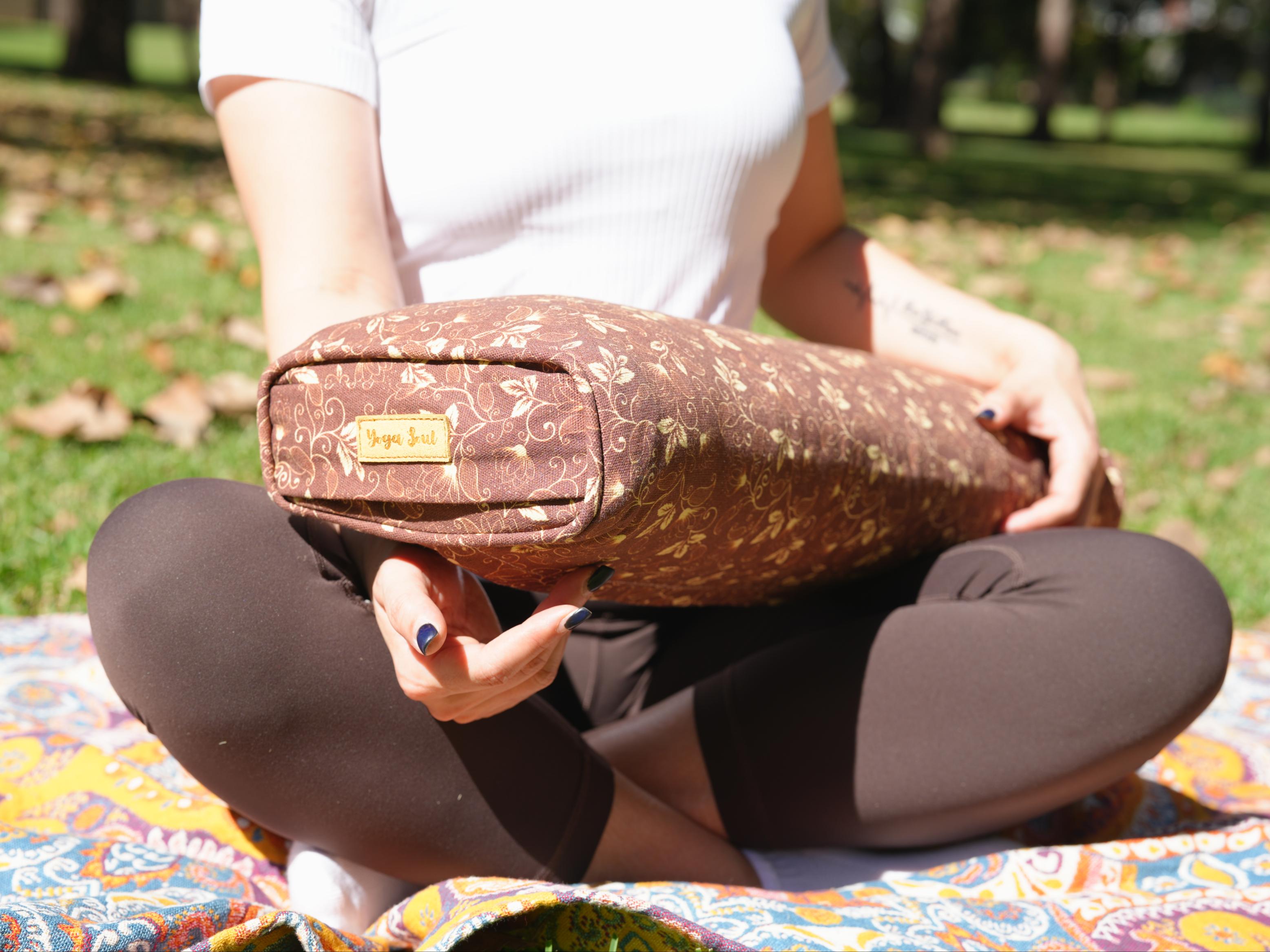 Pranayama Yoga Bolster | Sacred Lotus | Coffee - Yoga Soul