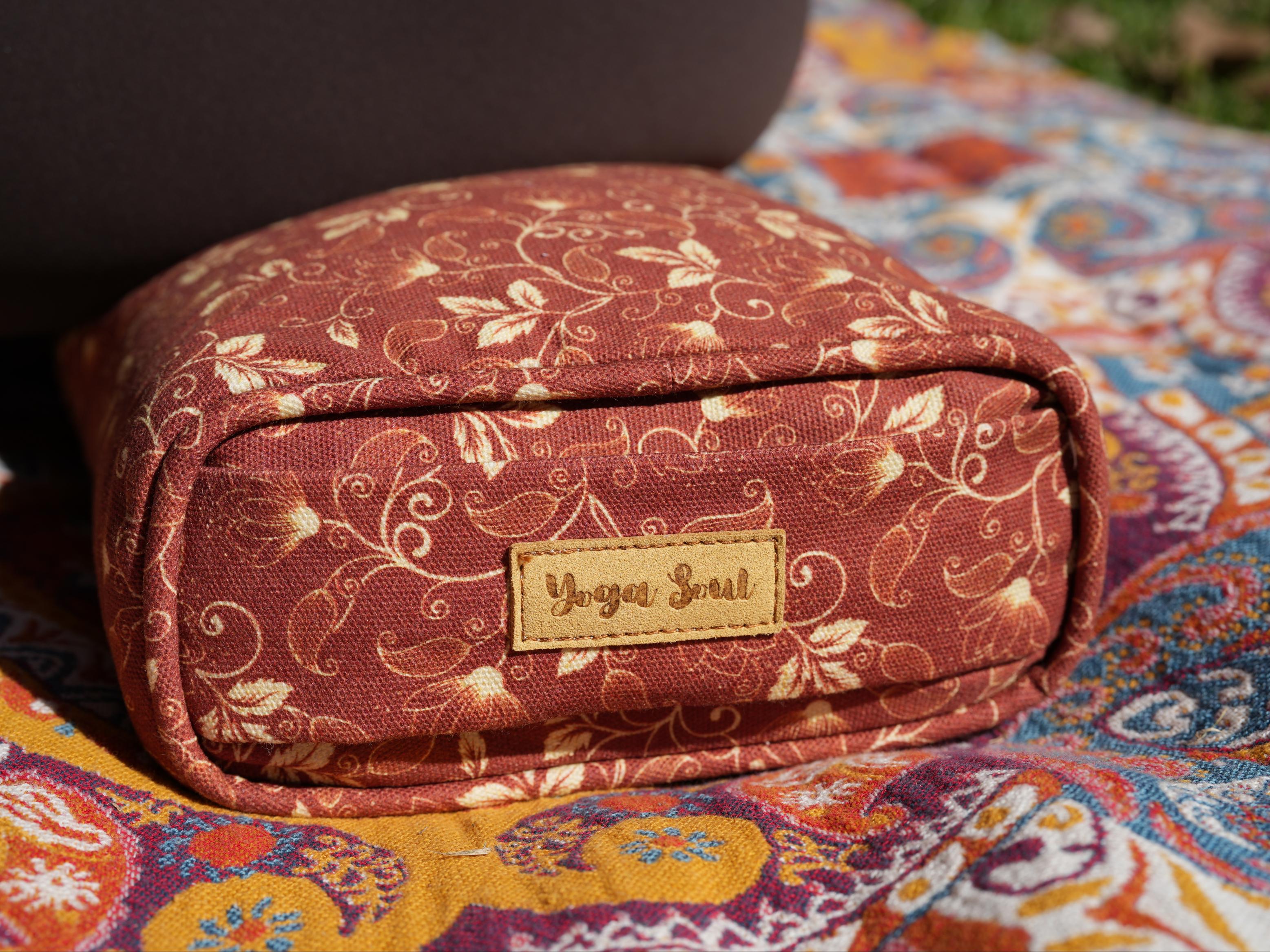 Pranayama Yoga Bolster | Sacred Lotus | Rust - Yoga Soul