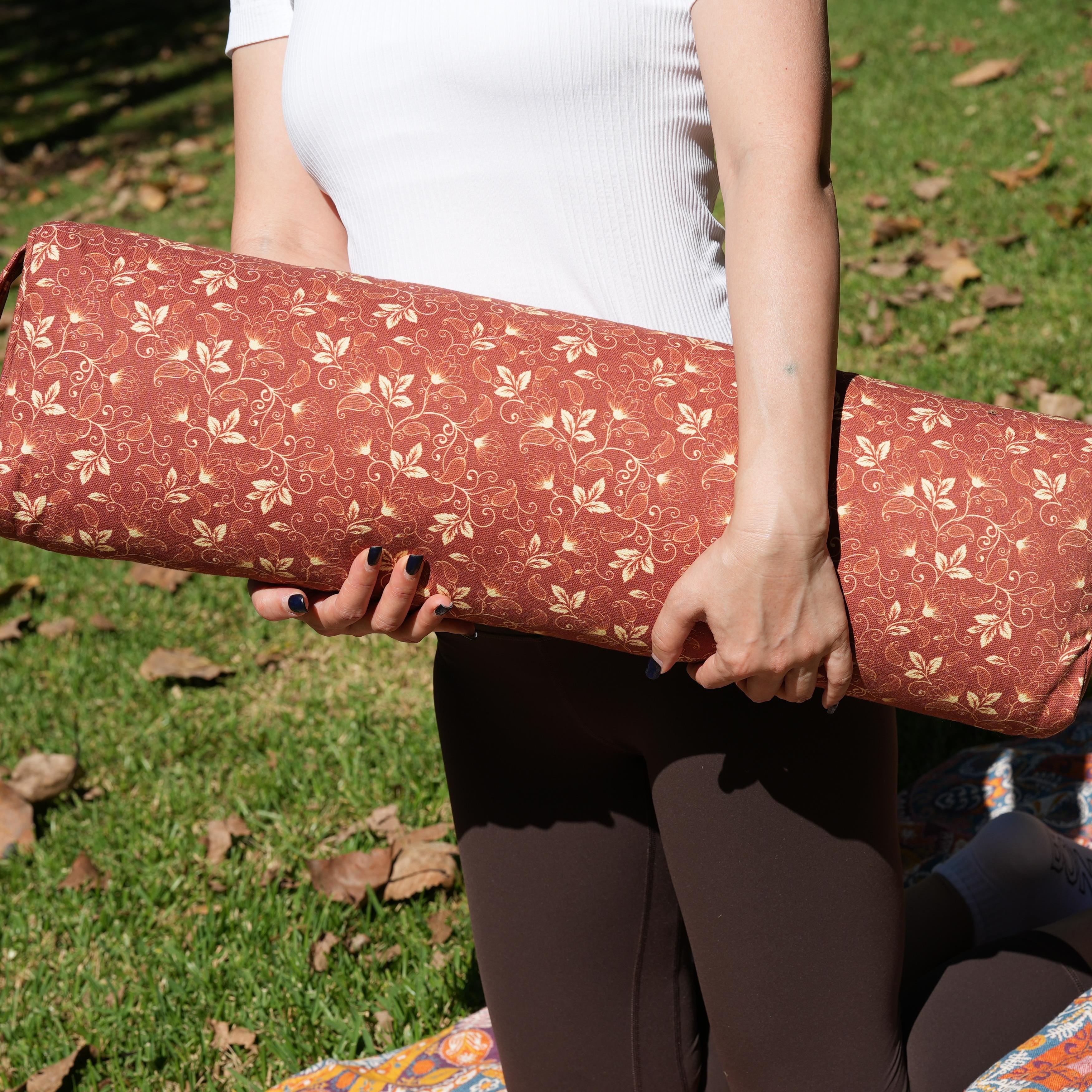 Pranayama Yoga Bolster | Yoga Pillow | Sacred Lotus| Red Cinnamon