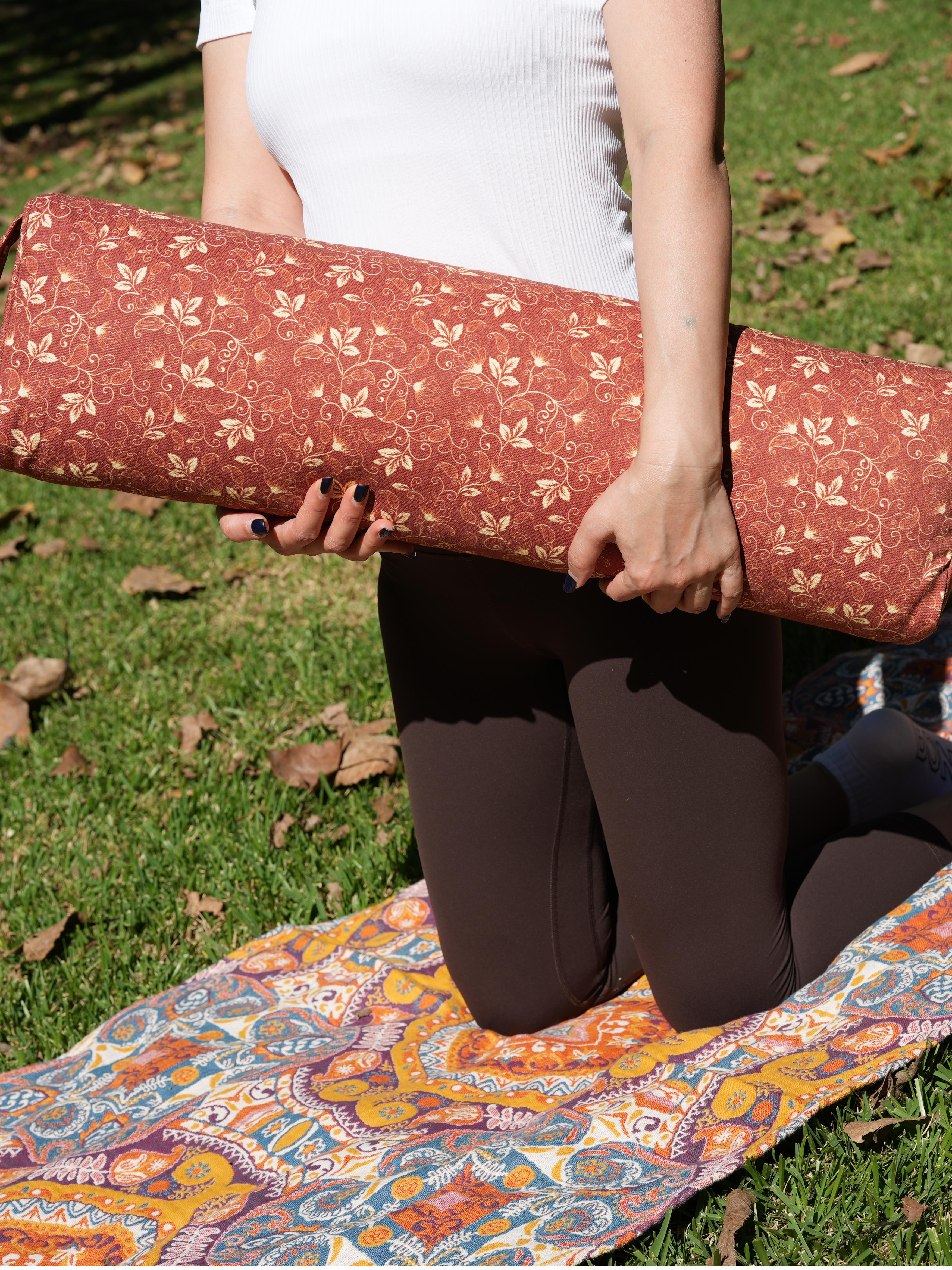 Pranayama Yoga Bolster | Water Lily | Red Cinnamon