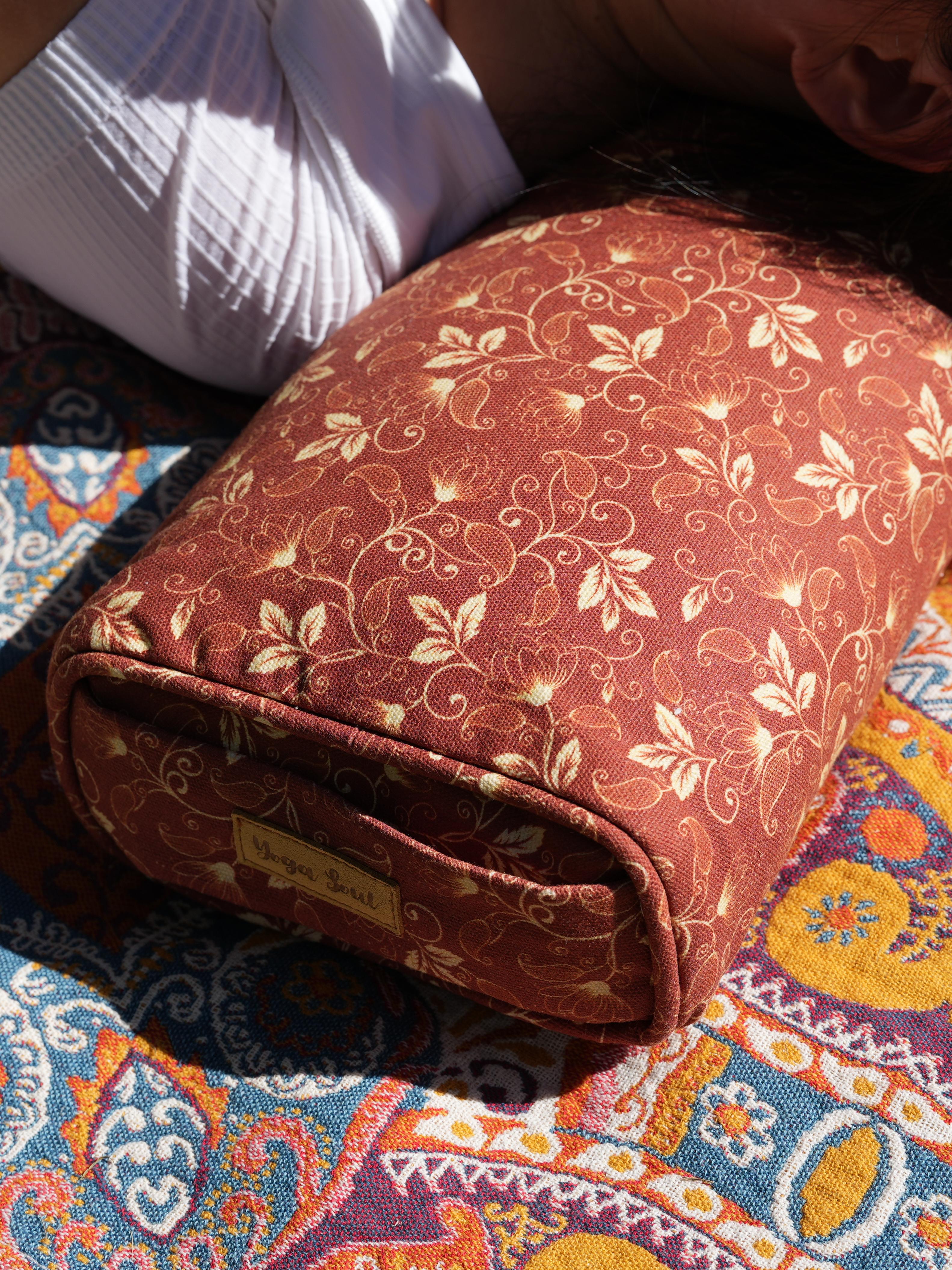 Pranayama Yoga Bolster | Water Lily | Red Cinnamon