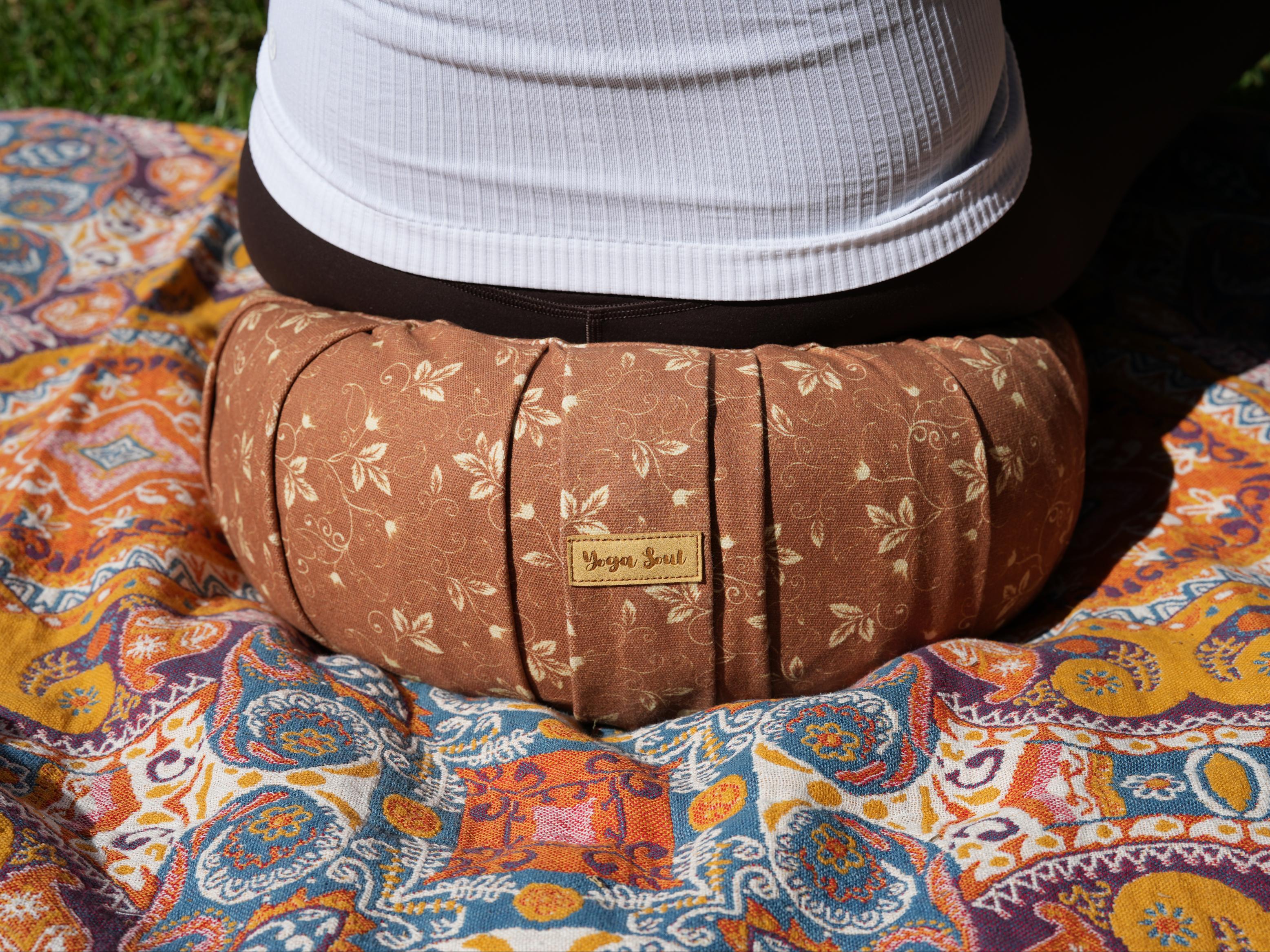 ZAFU Meditation Cushion | Sacred Lotus | Almond