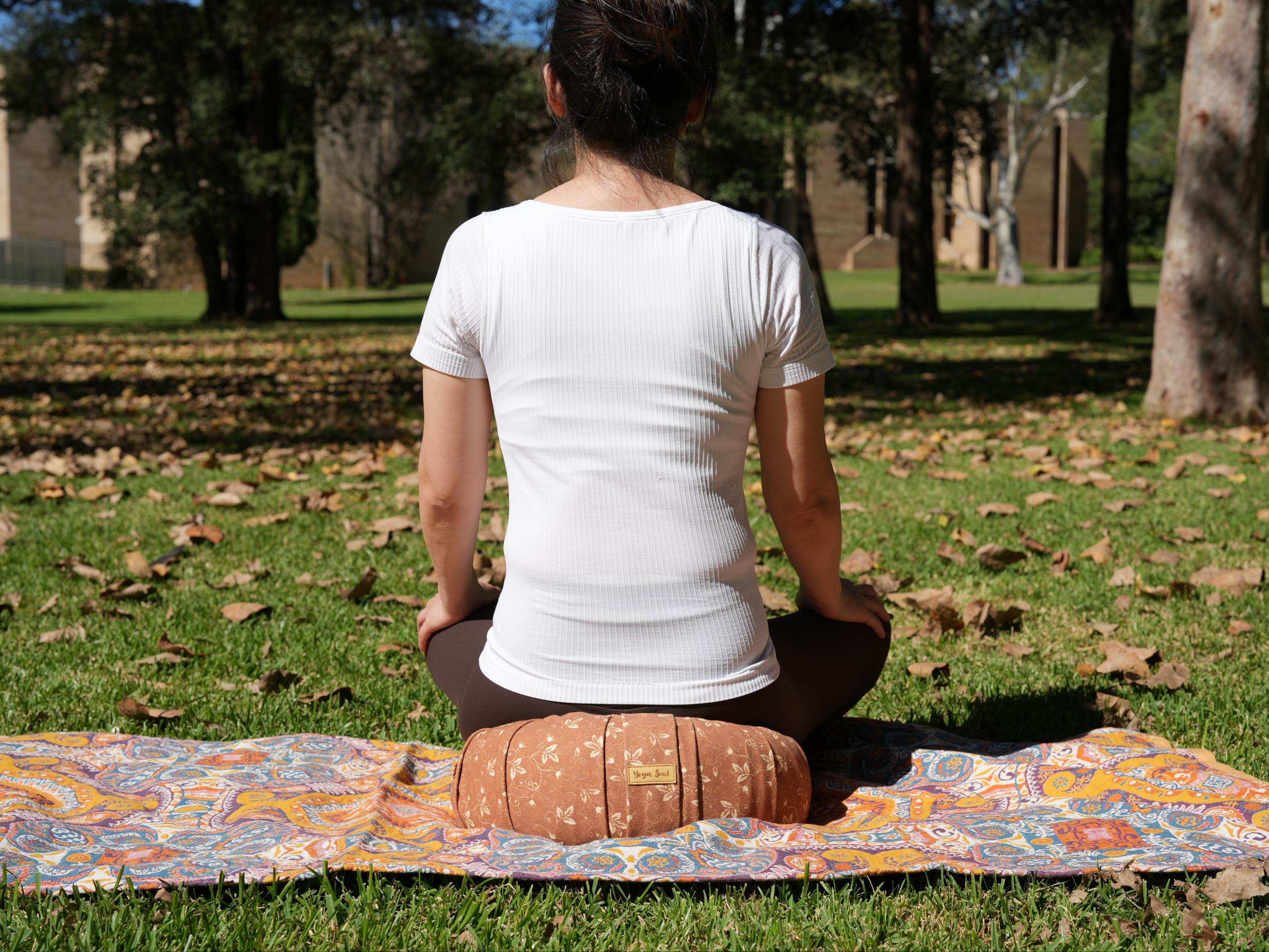 ZAFU Meditation Cushion | Sacred Lotus | Almond